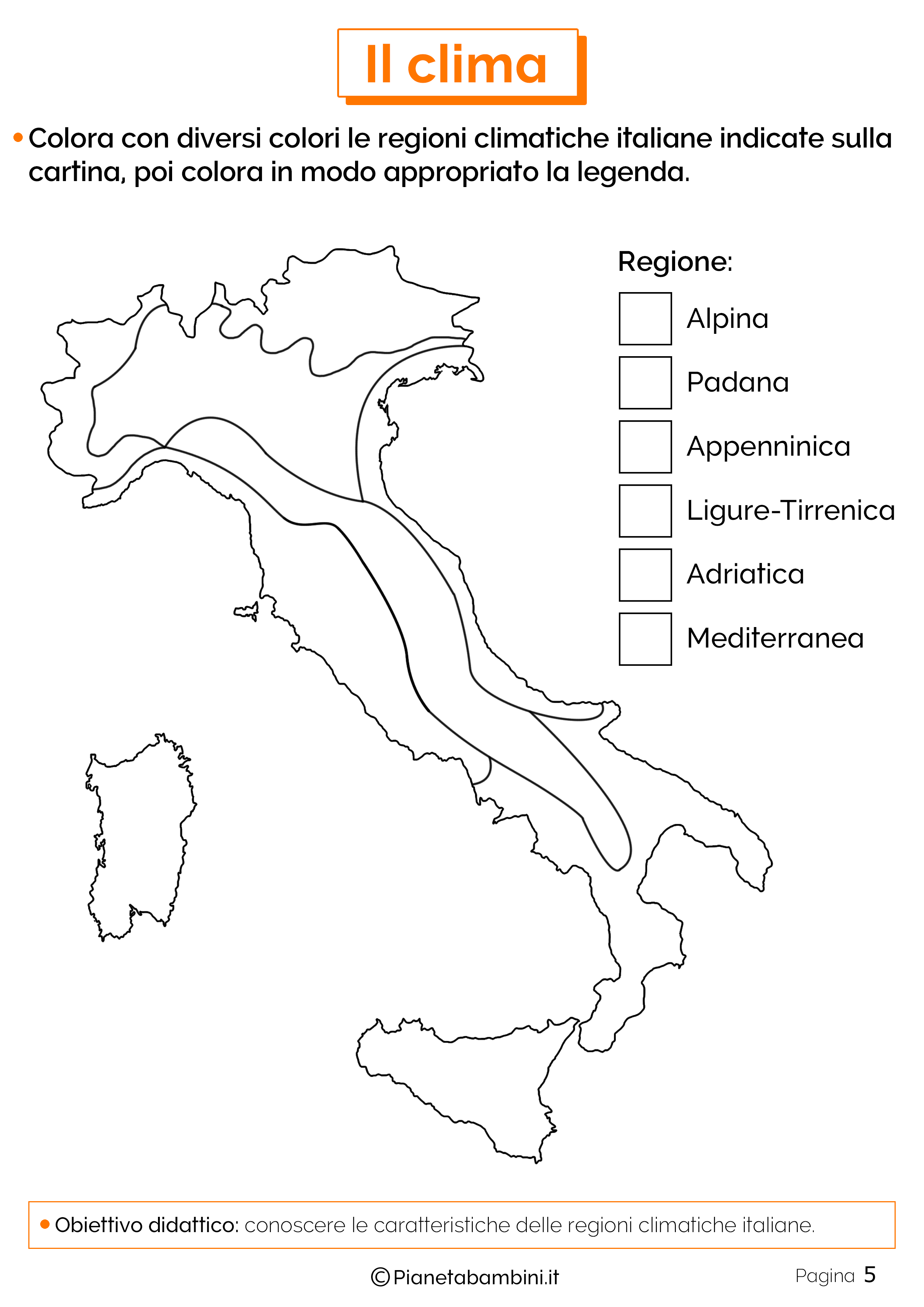 Le regioni climatiche della penisola italiana