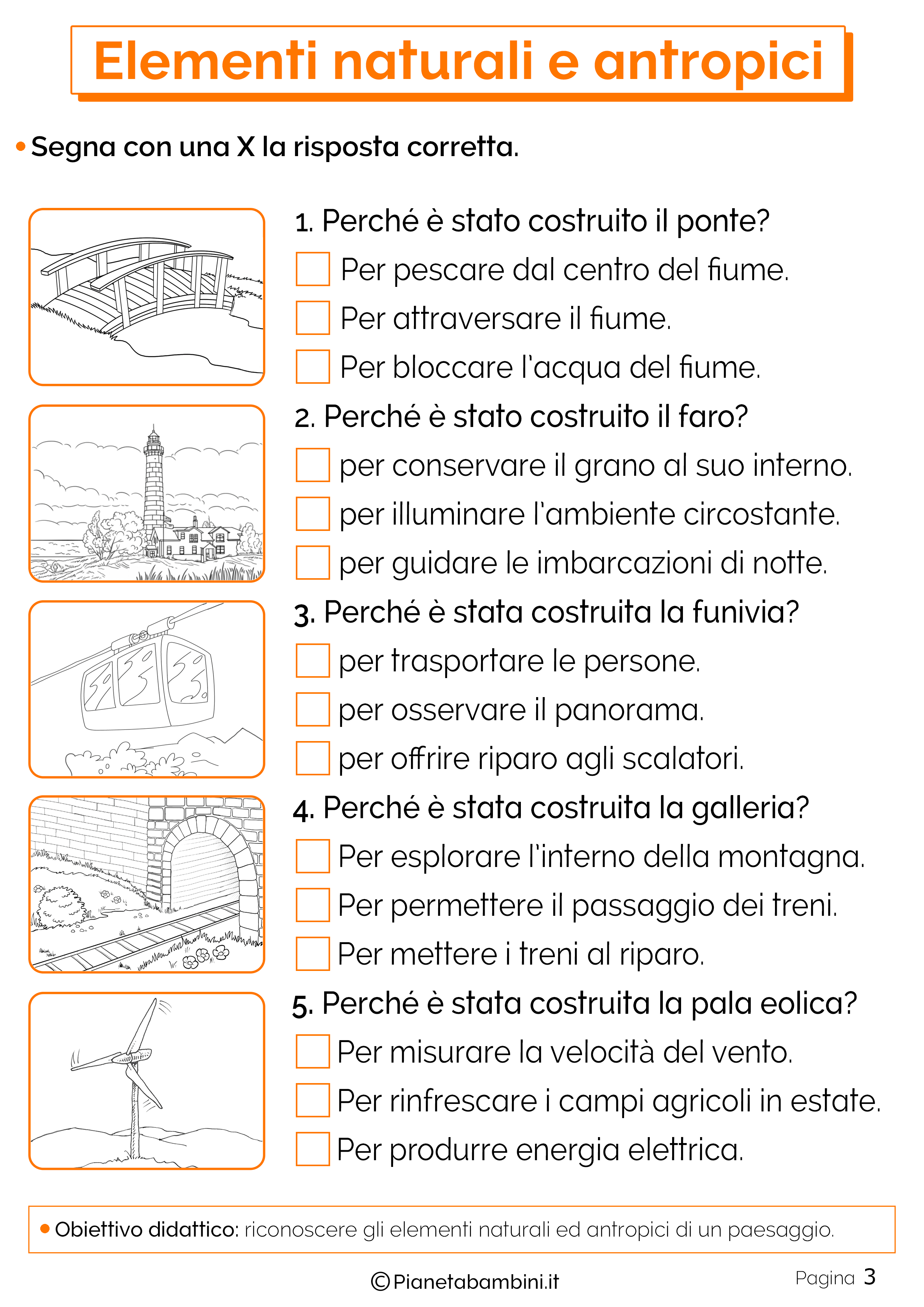 Elementi Naturali E Antropici Schede Didattiche Per La Scuola Primaria Pianetabambini It