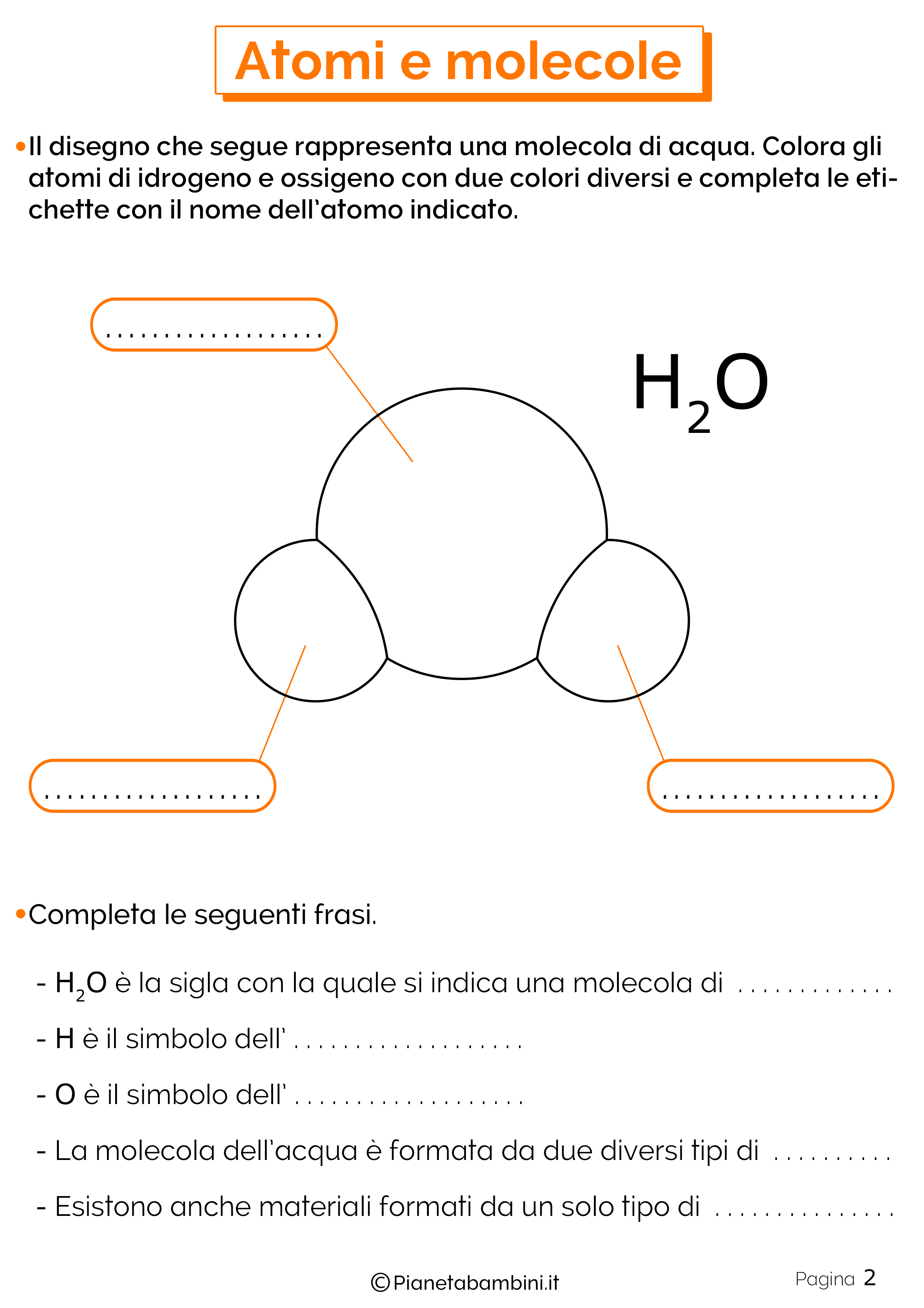 Esercizi su atomi e molecole 2