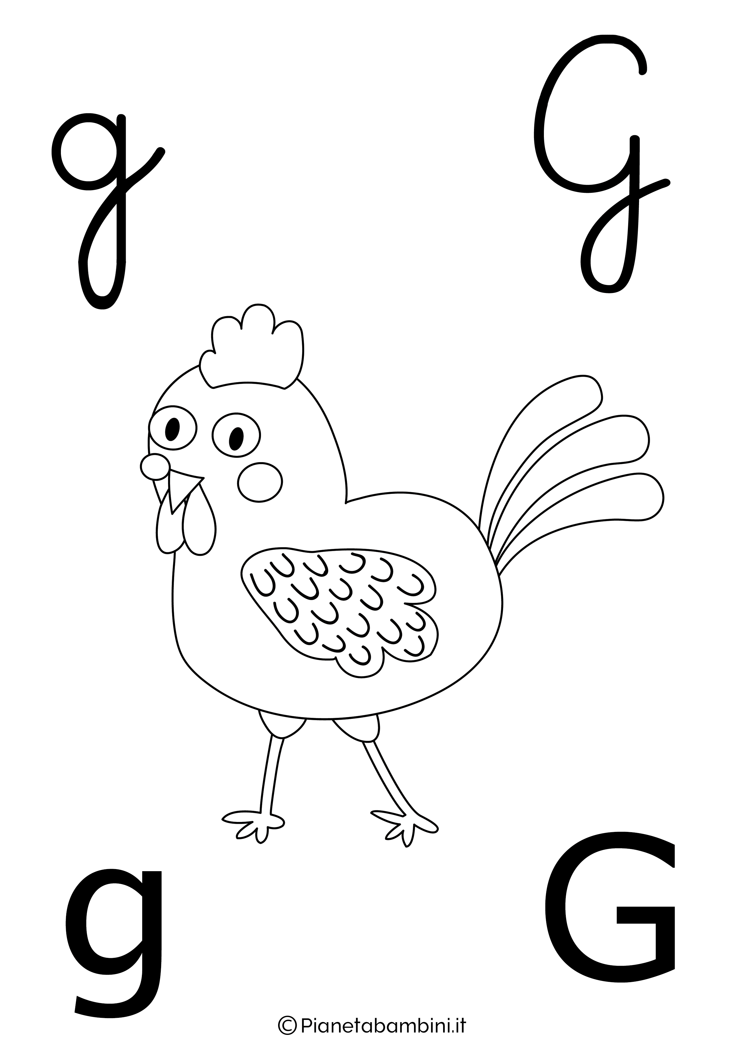 Alfabetiere lettera G da colorare