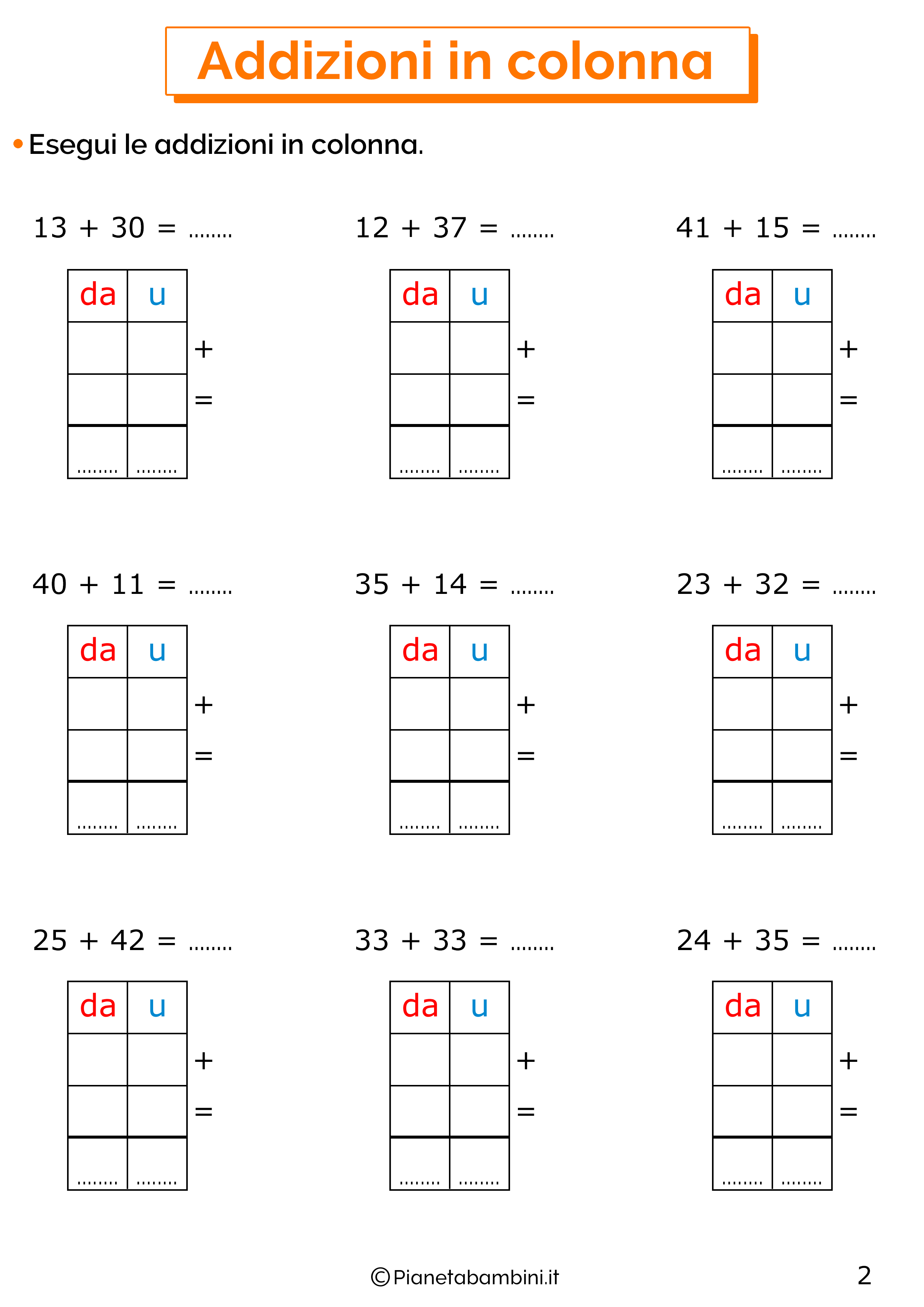 Esercizi sull'Abaco da Stampare per la Scuola Primaria, PianetaBambini.it