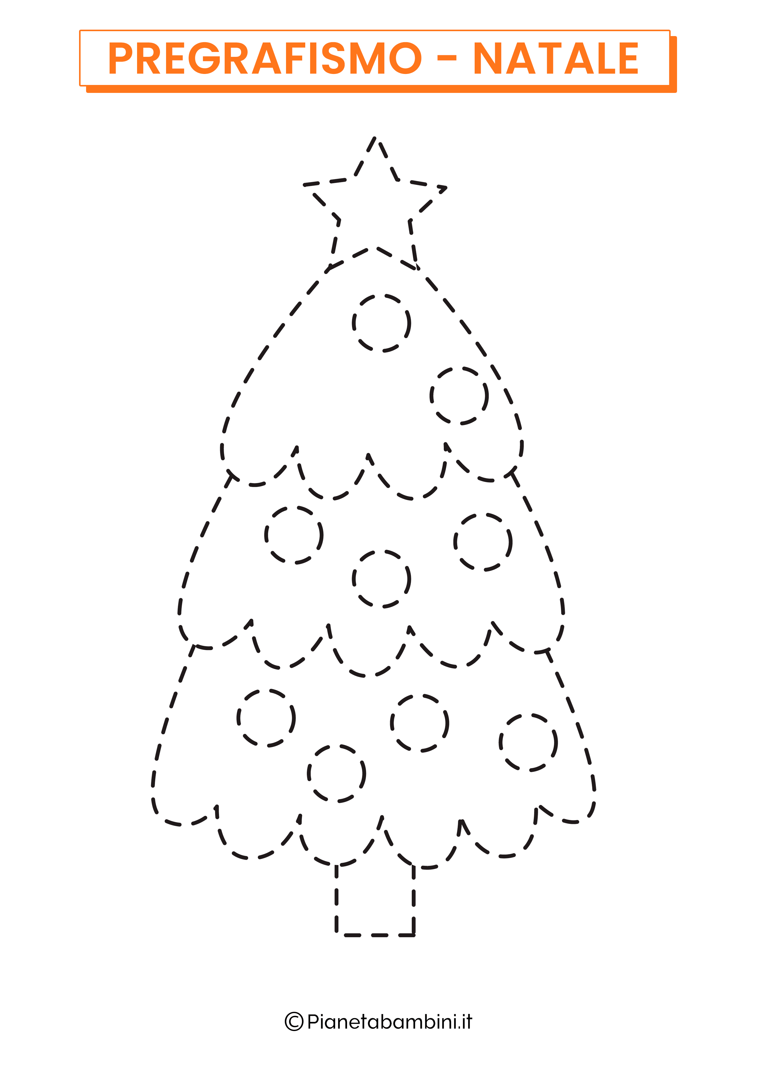 Scheda di pregrafismo albero di Natale 1