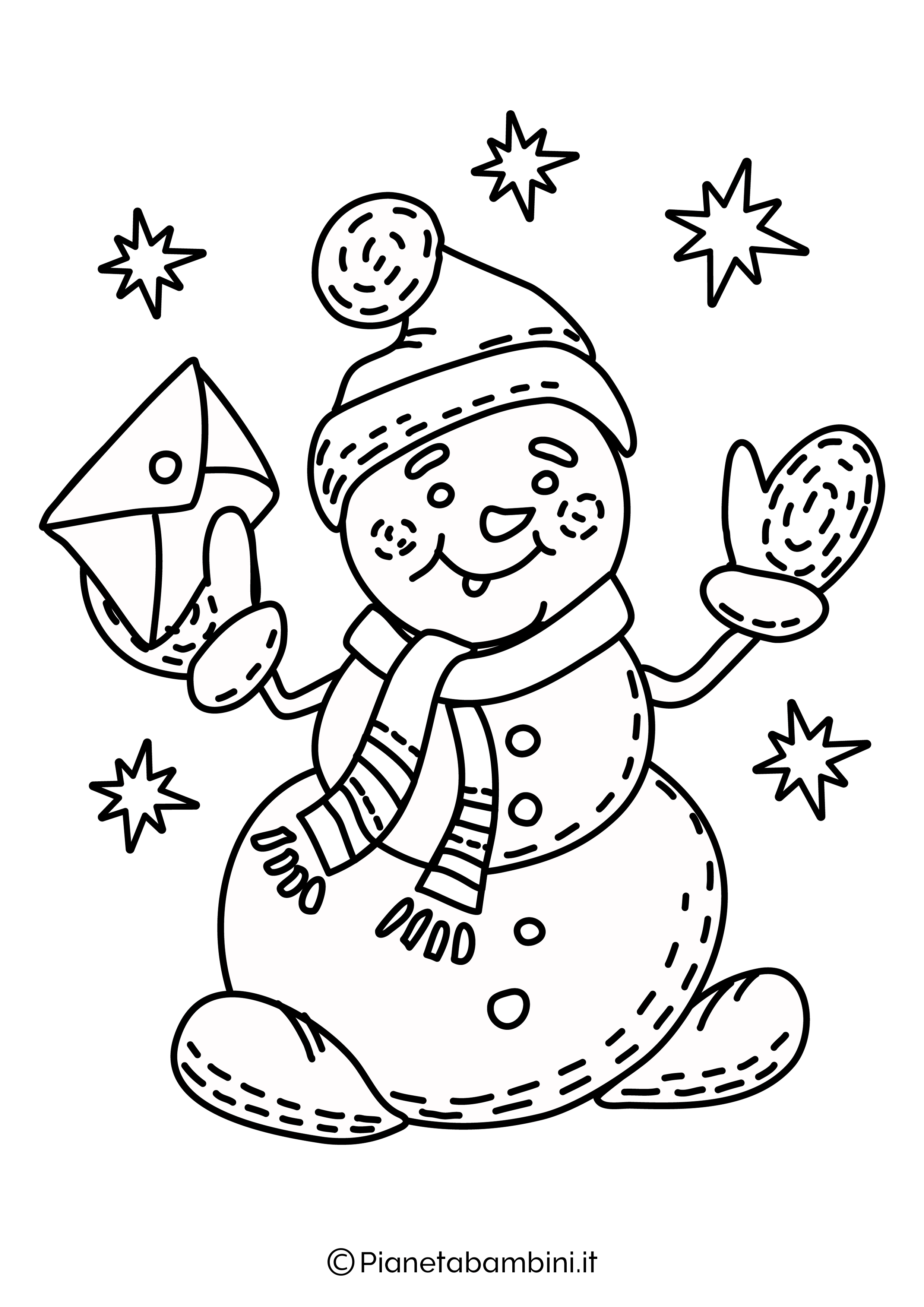 Disegno di pupazzo di neve da colorare 10
