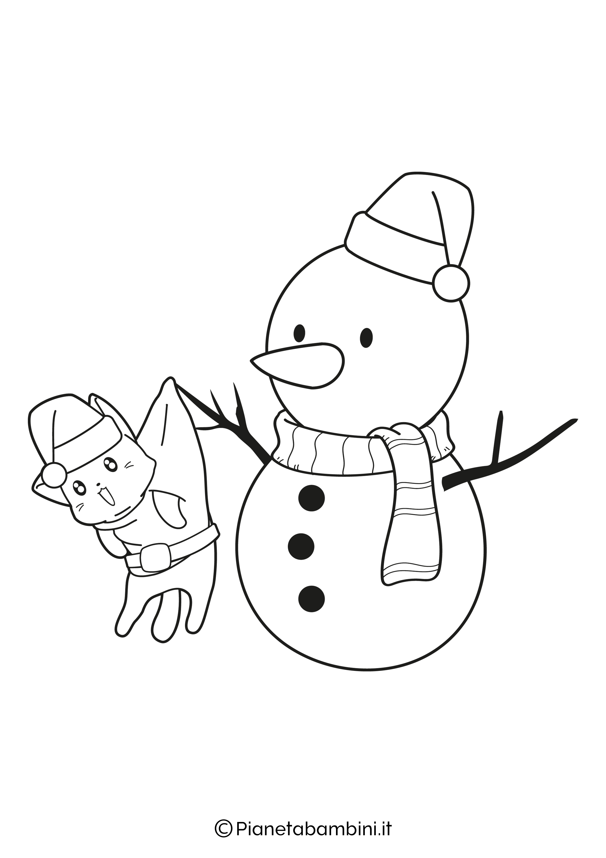 Disegno di pupazzo di neve da colorare 13