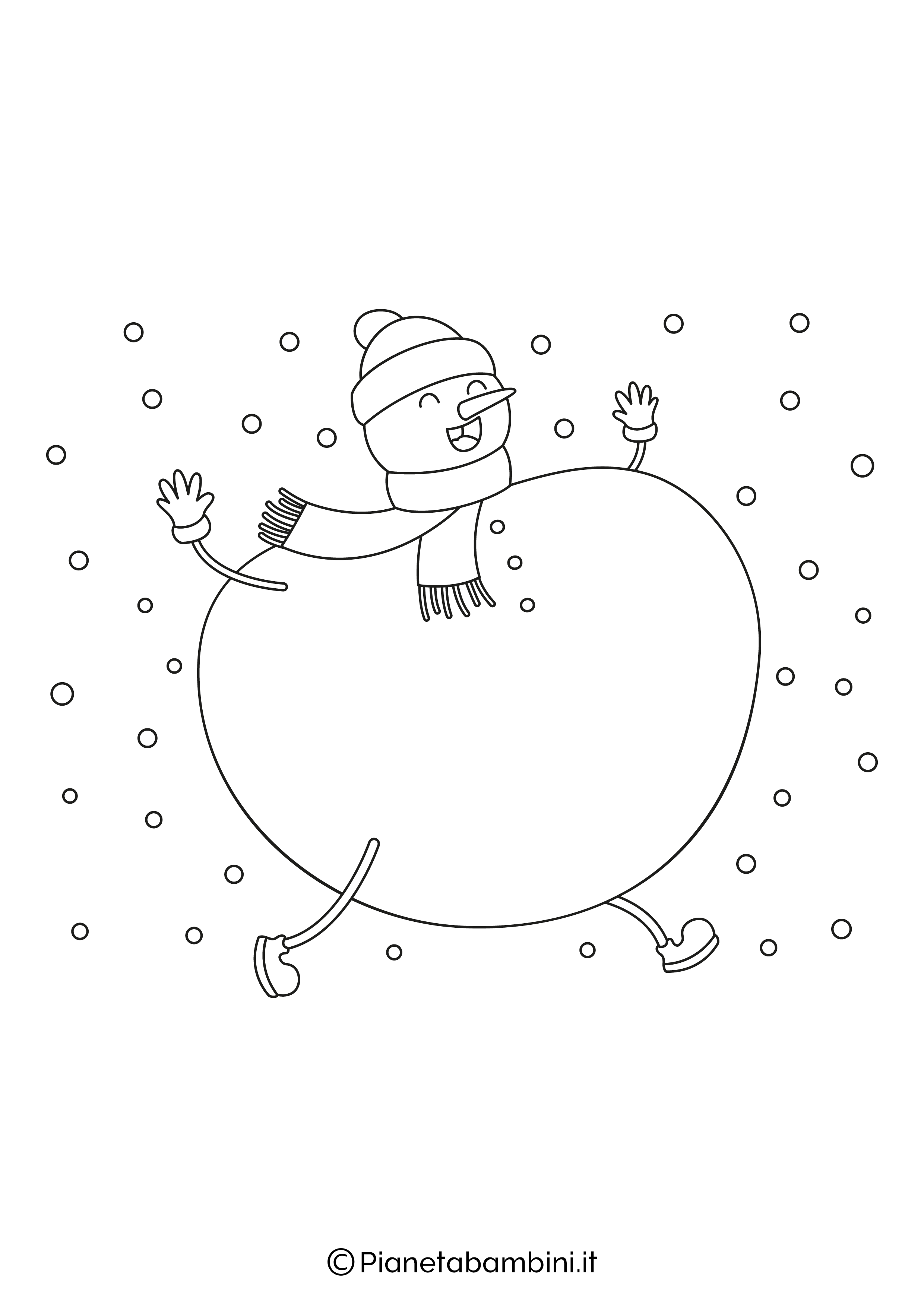 Disegno di pupazzo di neve da colorare 17
