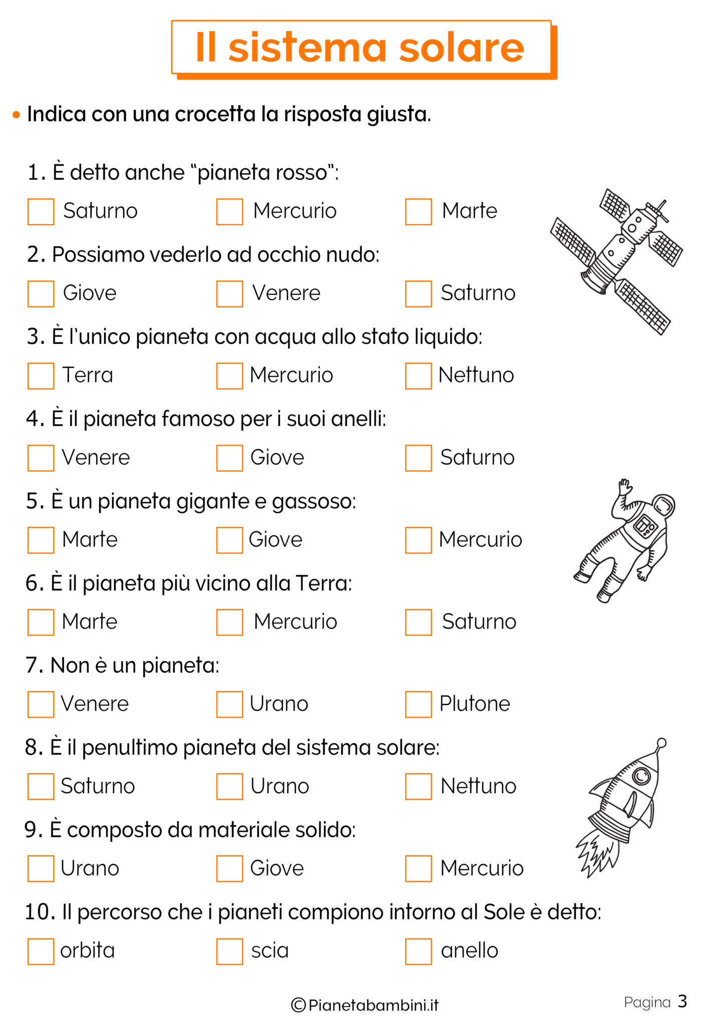 Il Sistema Solare Schede Didattiche Per La Scuola Primaria Pianetabambiniit 1991