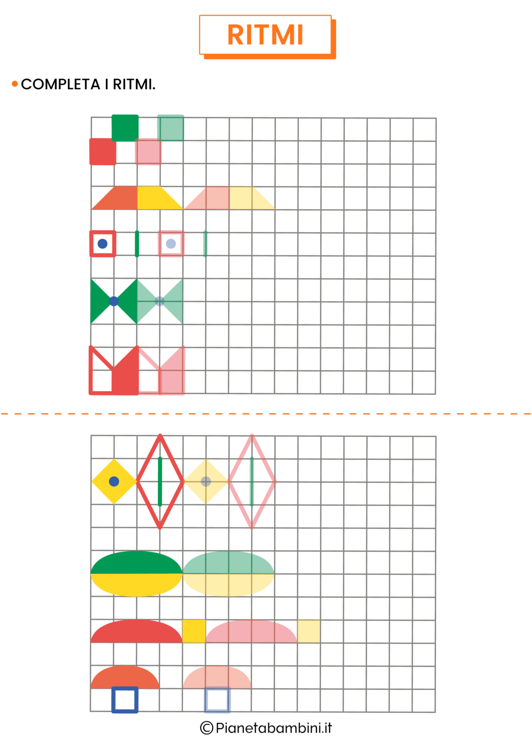 Ritmi Da Completare E Colorare Per Bambini Pianetabambini It