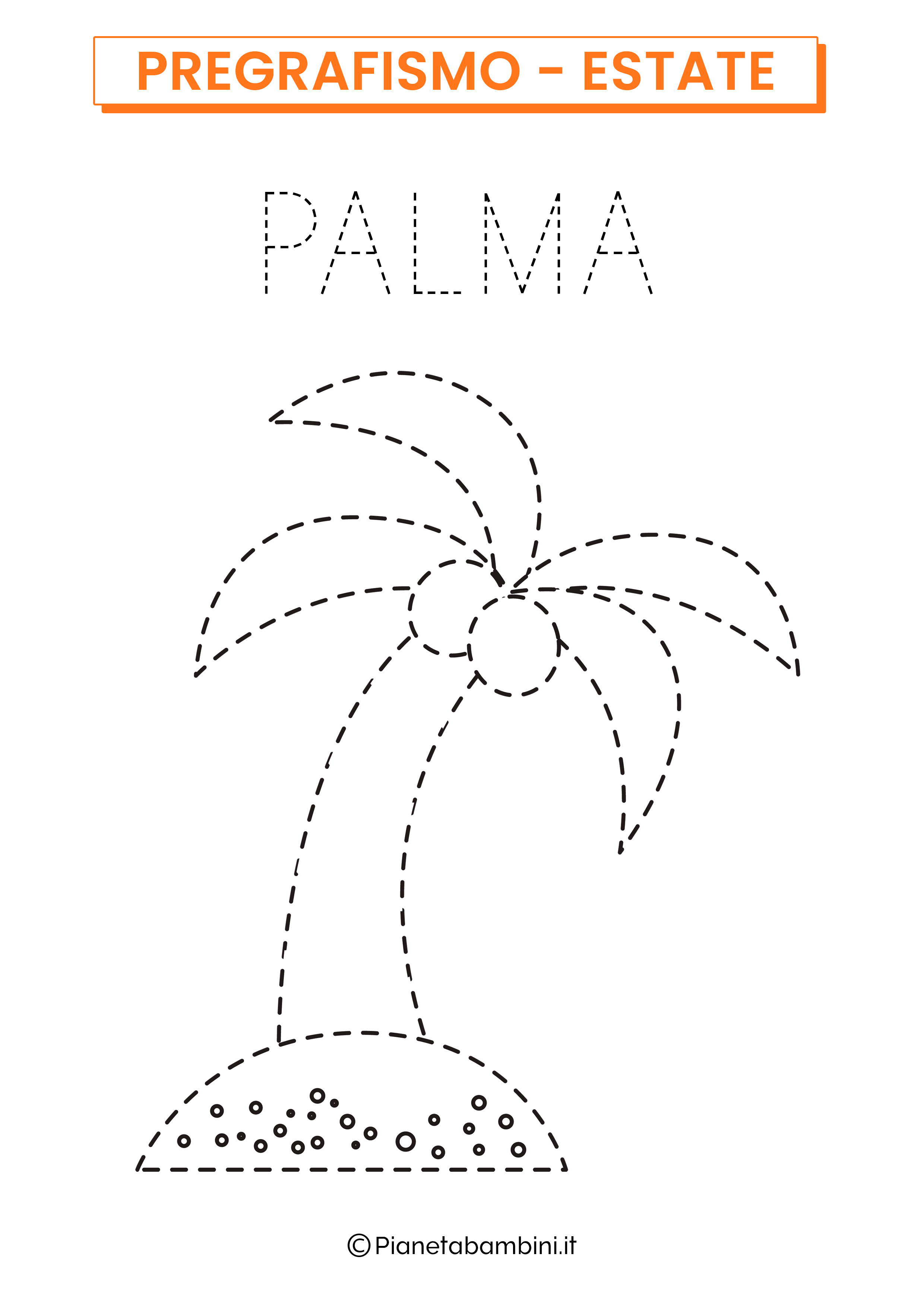 Scheda di pregrafismo sull'estate: la palma