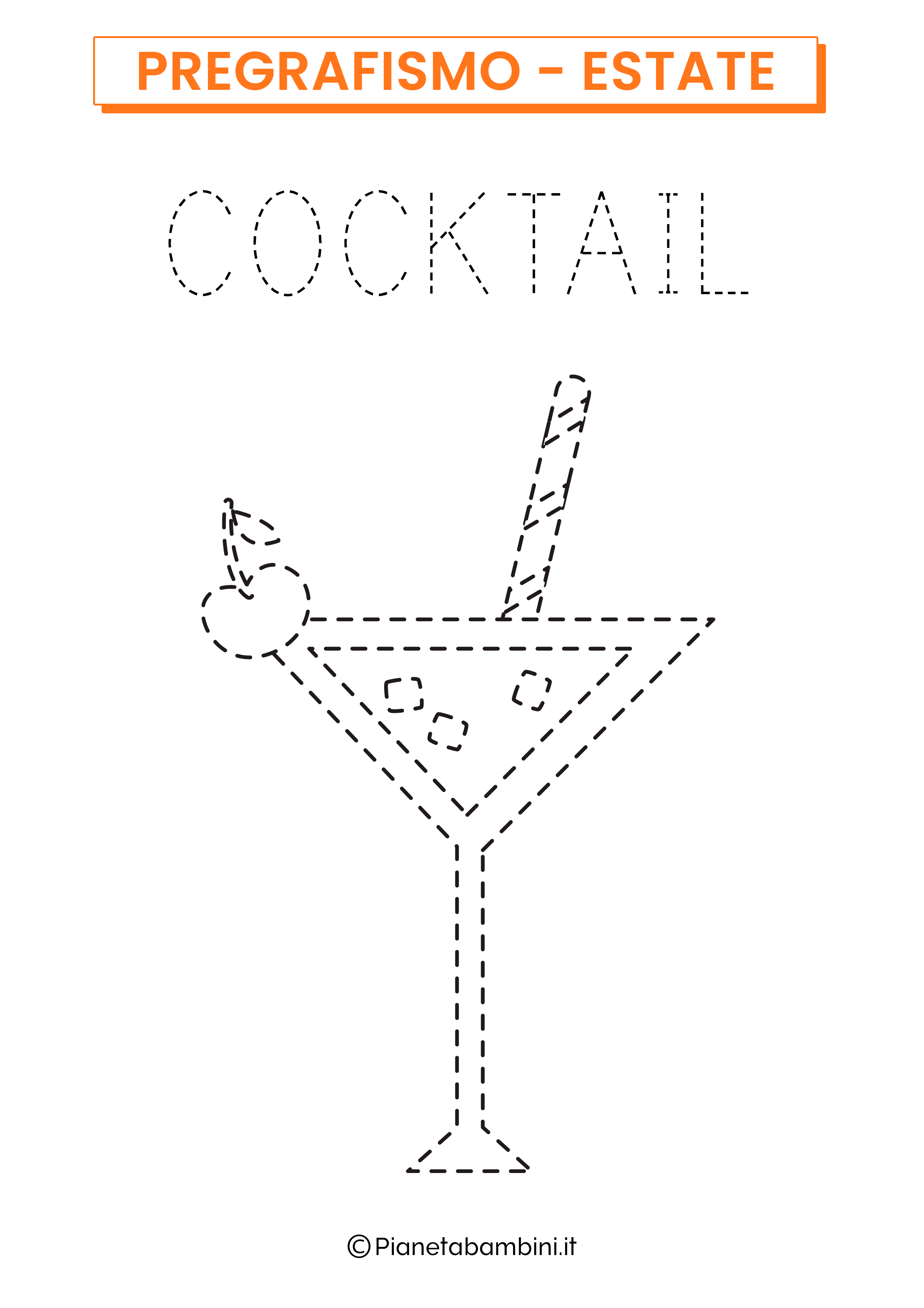Scheda di pregrafismo sull'estate: il cocktail
