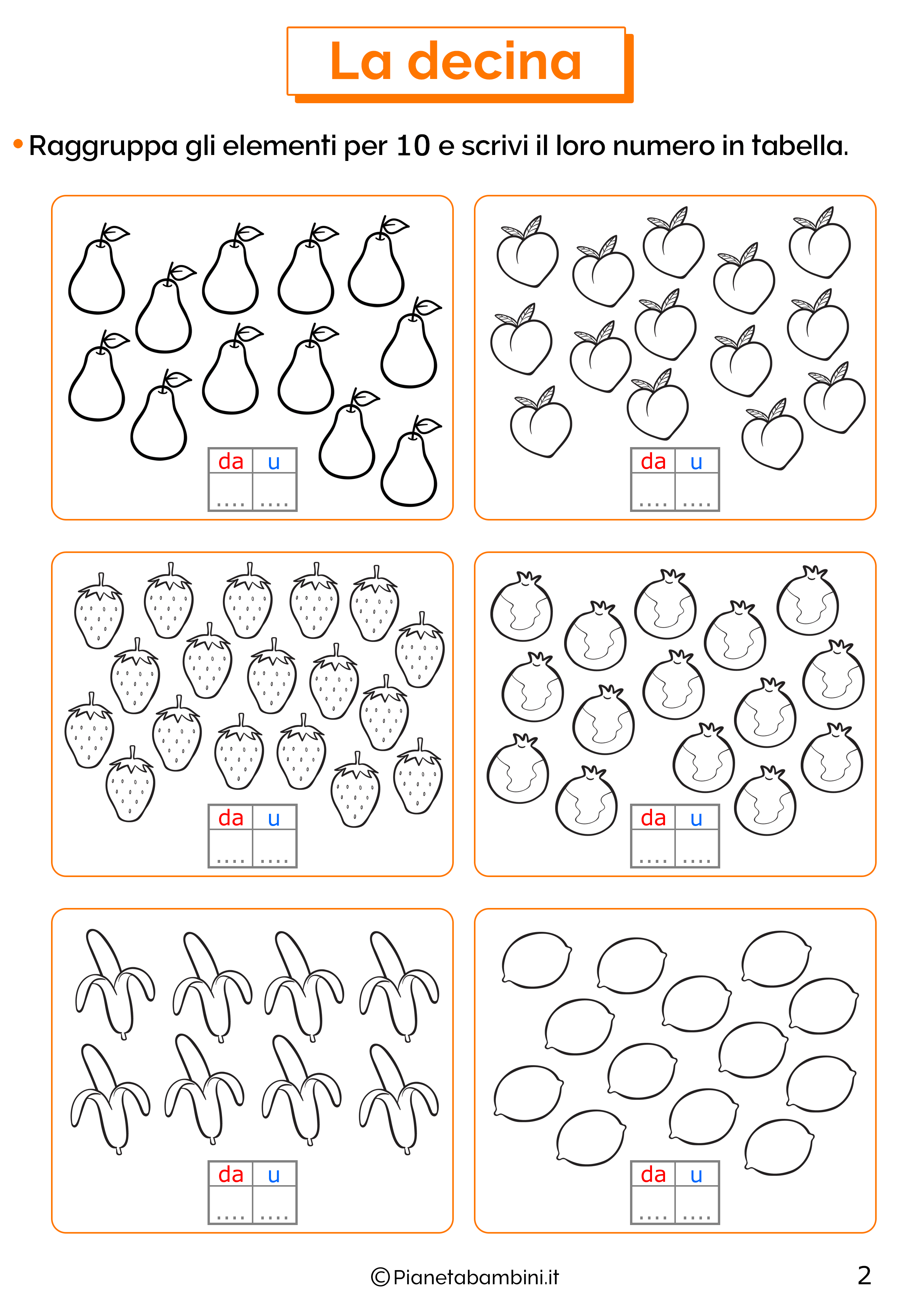 La Decina Schede Per La Classe Prima PianetaBambini it