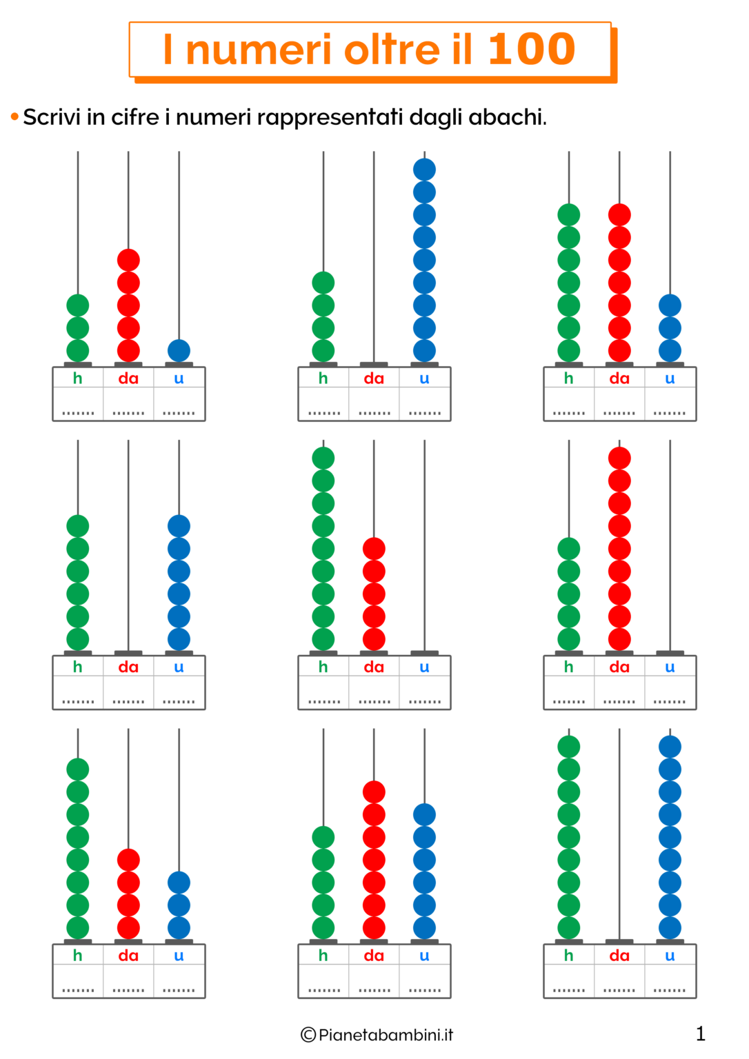 I Numeri Oltre Il 100: Schede Didattiche Per La Classe Seconda ...