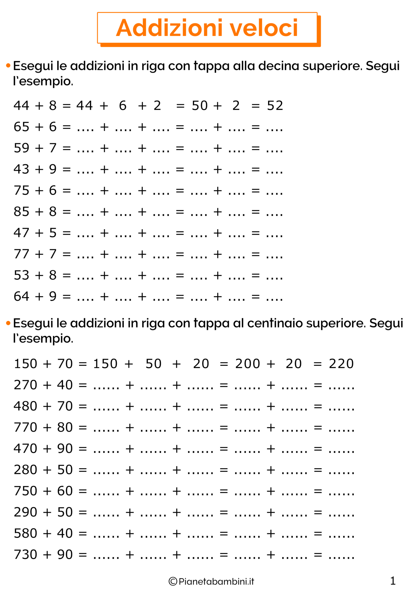 Calcoli Matematici Operazioni Le 4 Operazioni In Ordine PRVOE