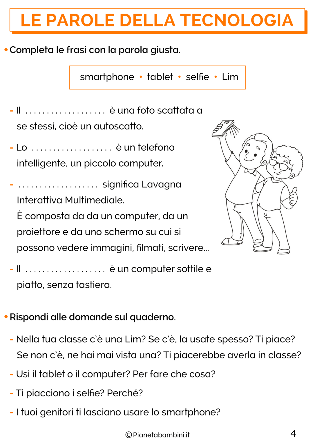 Tecnologia Classe Quarta Primaria Schede Didattiche