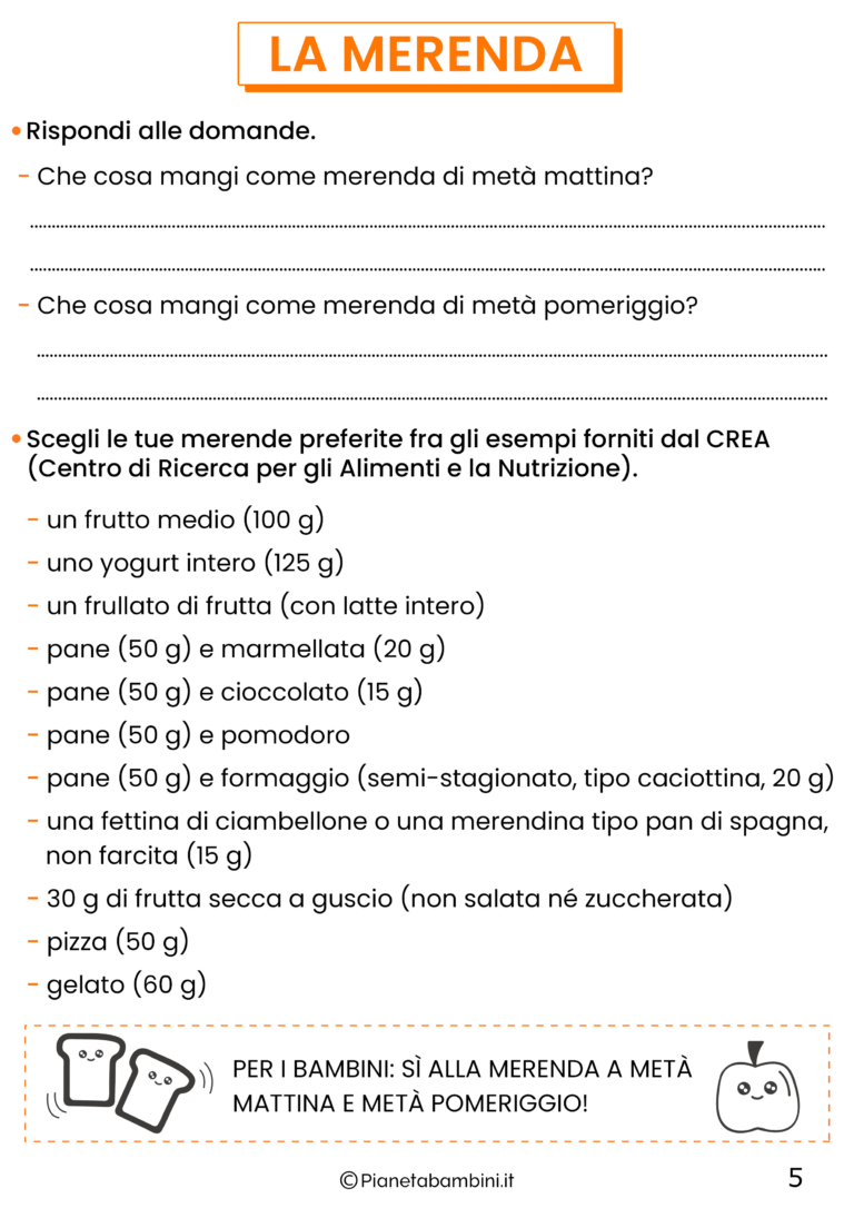 Educazione Alimentare Schede Didattiche Per La Scuola Primaria Pianetabambini It