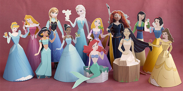 Principesse Disney da Stampare e Costruire con la Carta