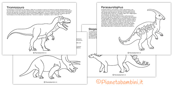Schede informative sui dinosauri da stampare per bambini