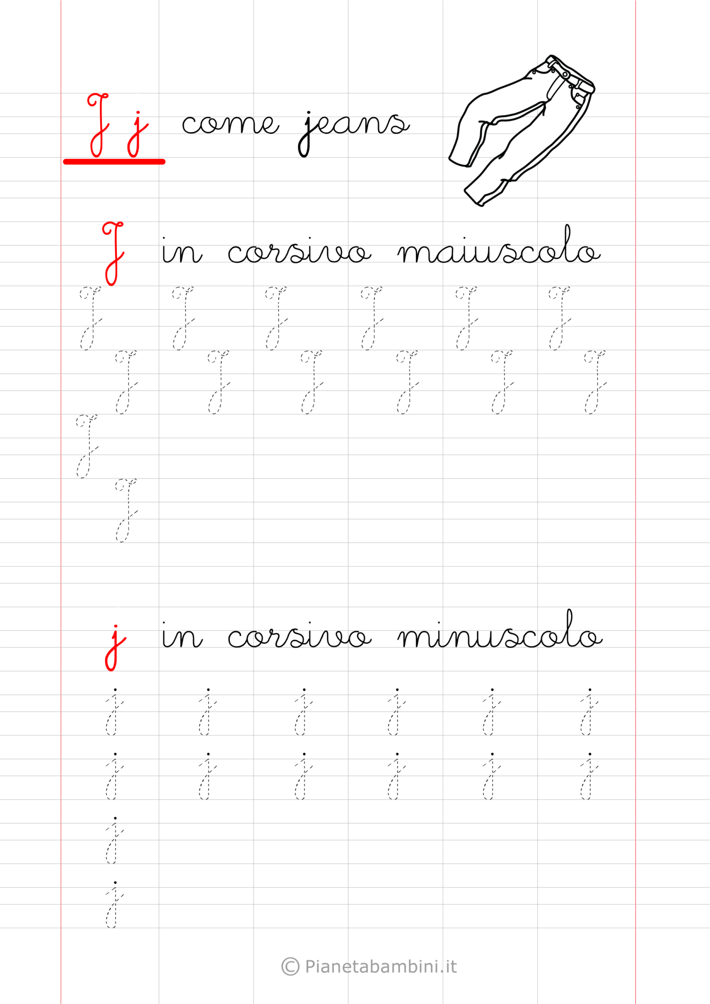 come si fa la j in corsivo