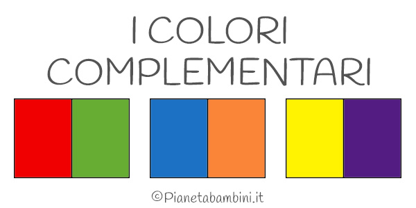 Esercizi sui colori complementari per bambini