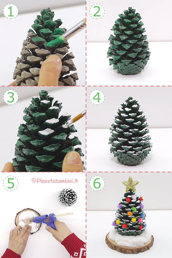 Come creare l'albero di Natale con pigna