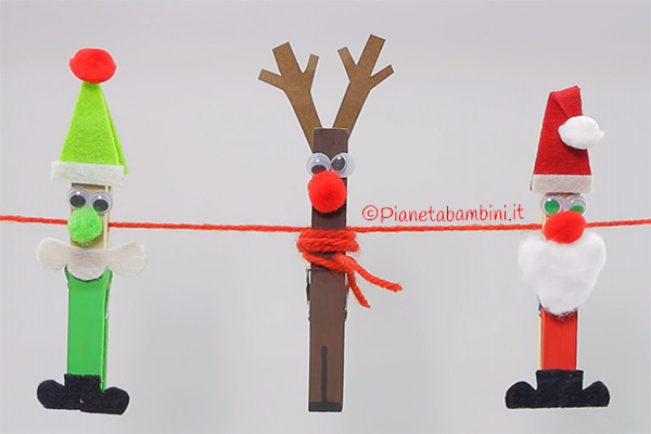 Come realizzare dei personaggi natalizi con mollette di legno
