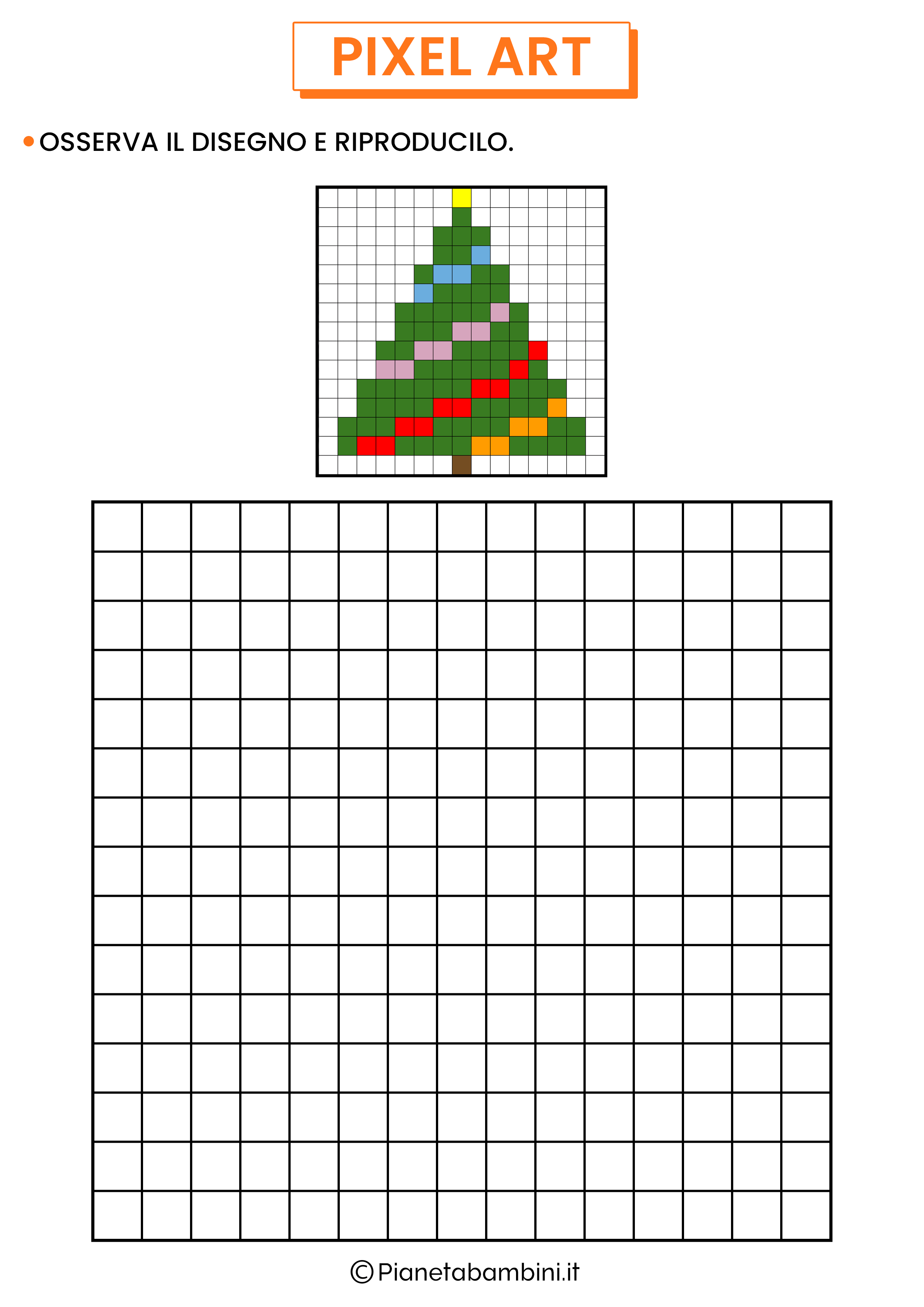 Pixel Art Albero Natale da copiare