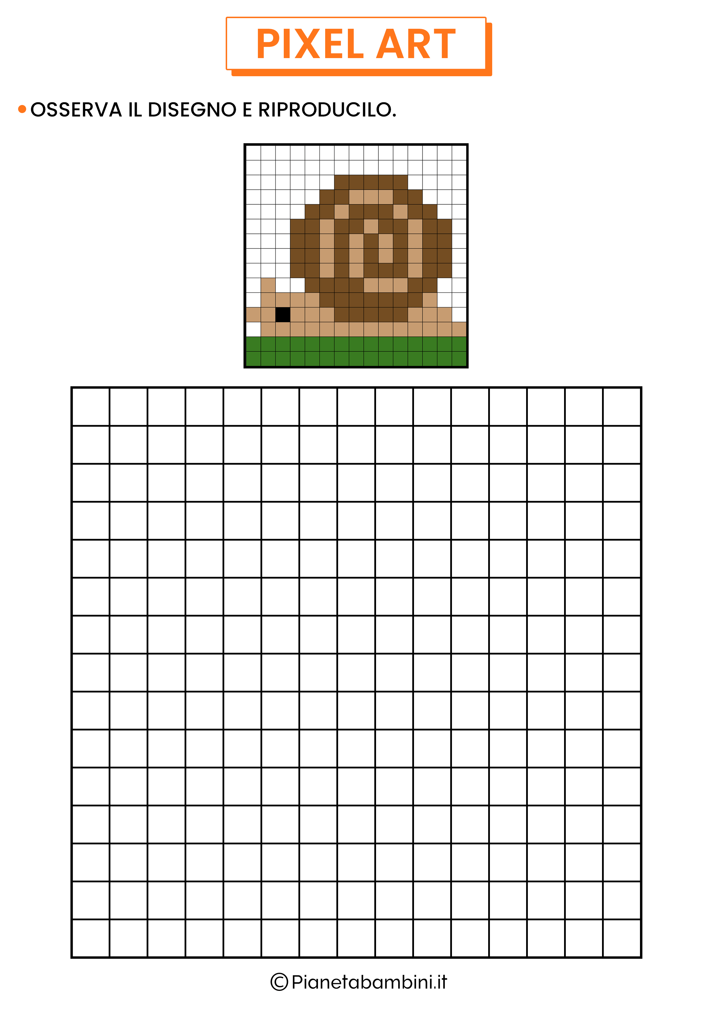 Pixel art autunno chiocciola da copiare