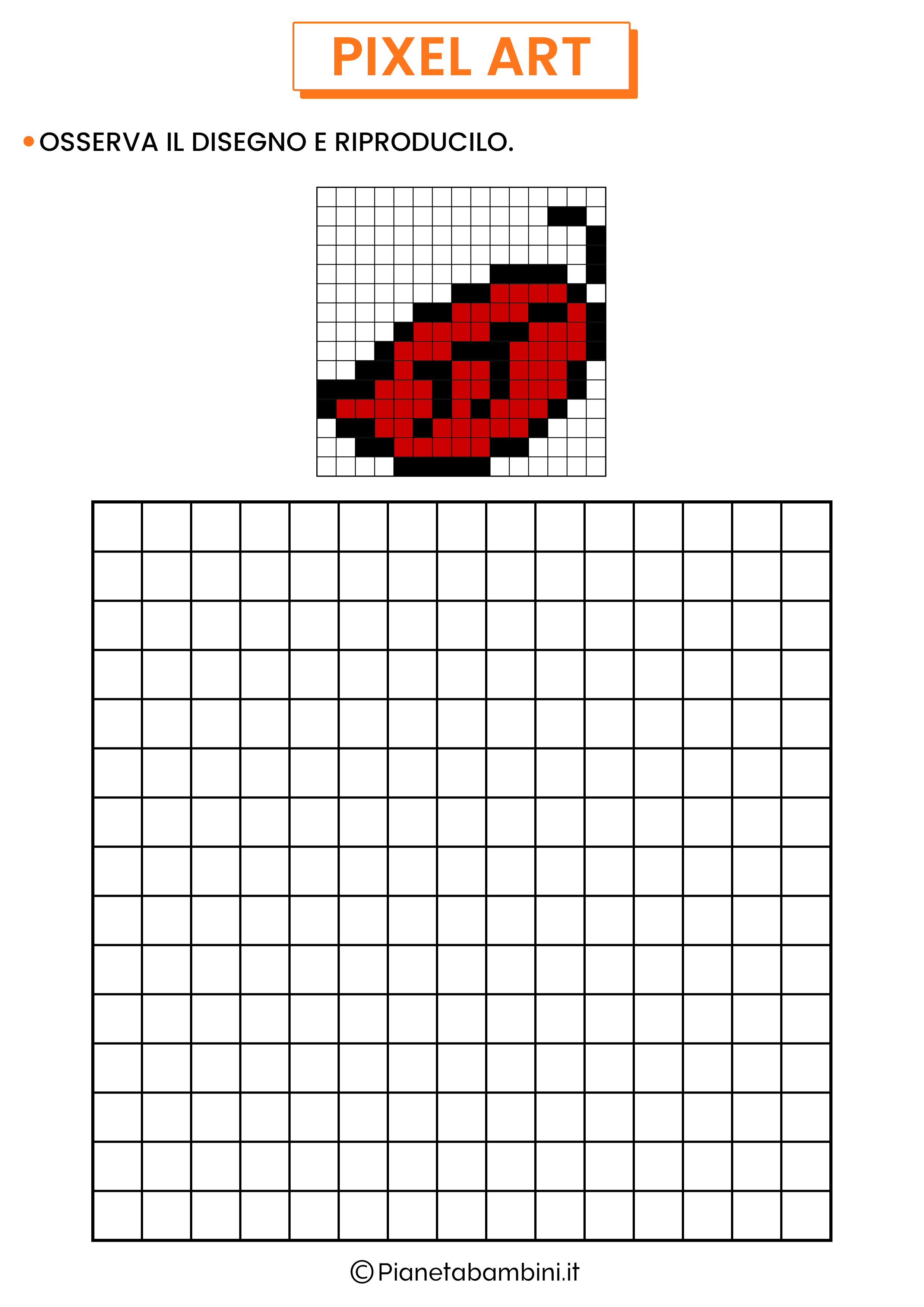 Pixel art autunno foglia da copiare