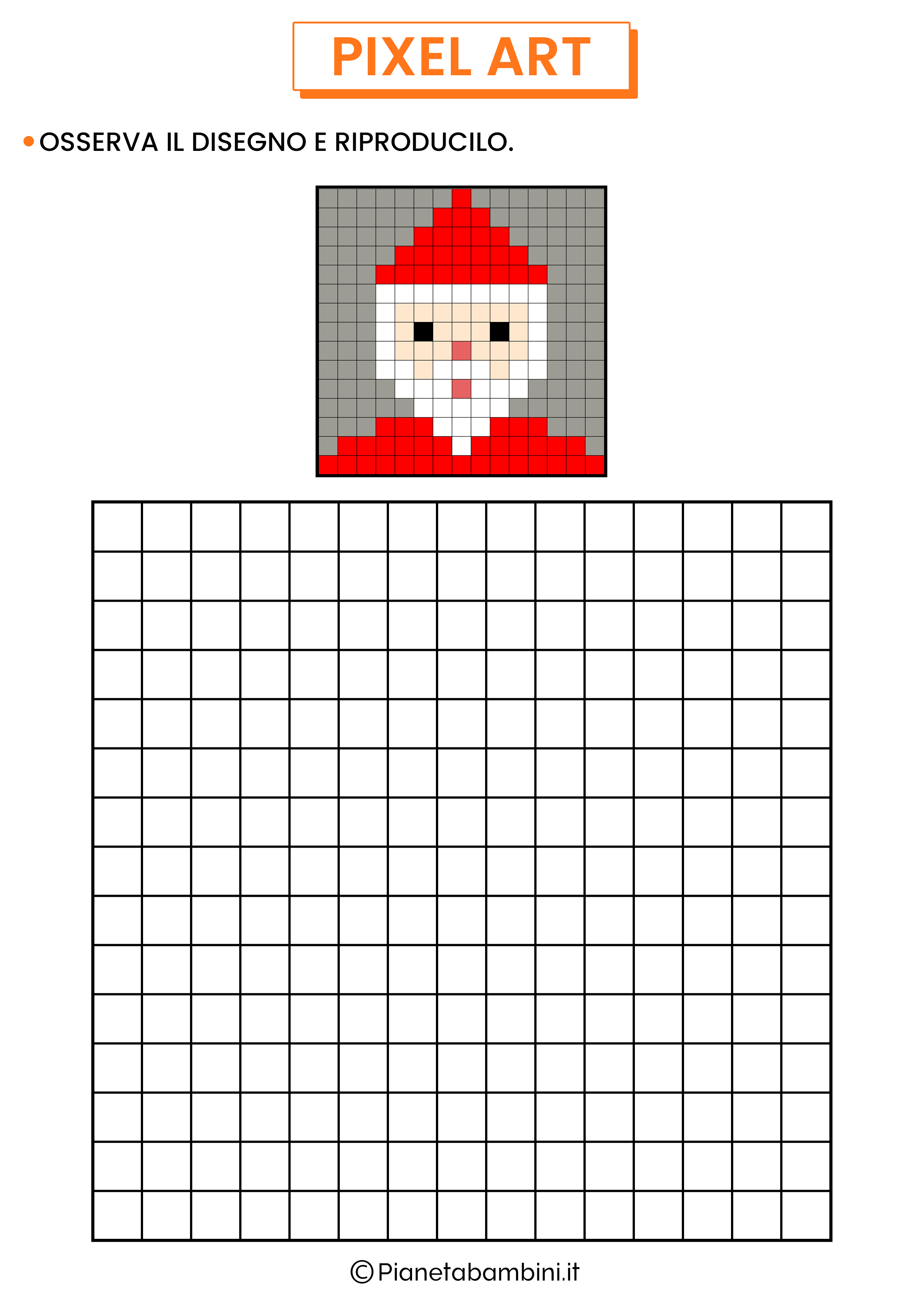 Pixel Art Babbo Natale da copiare