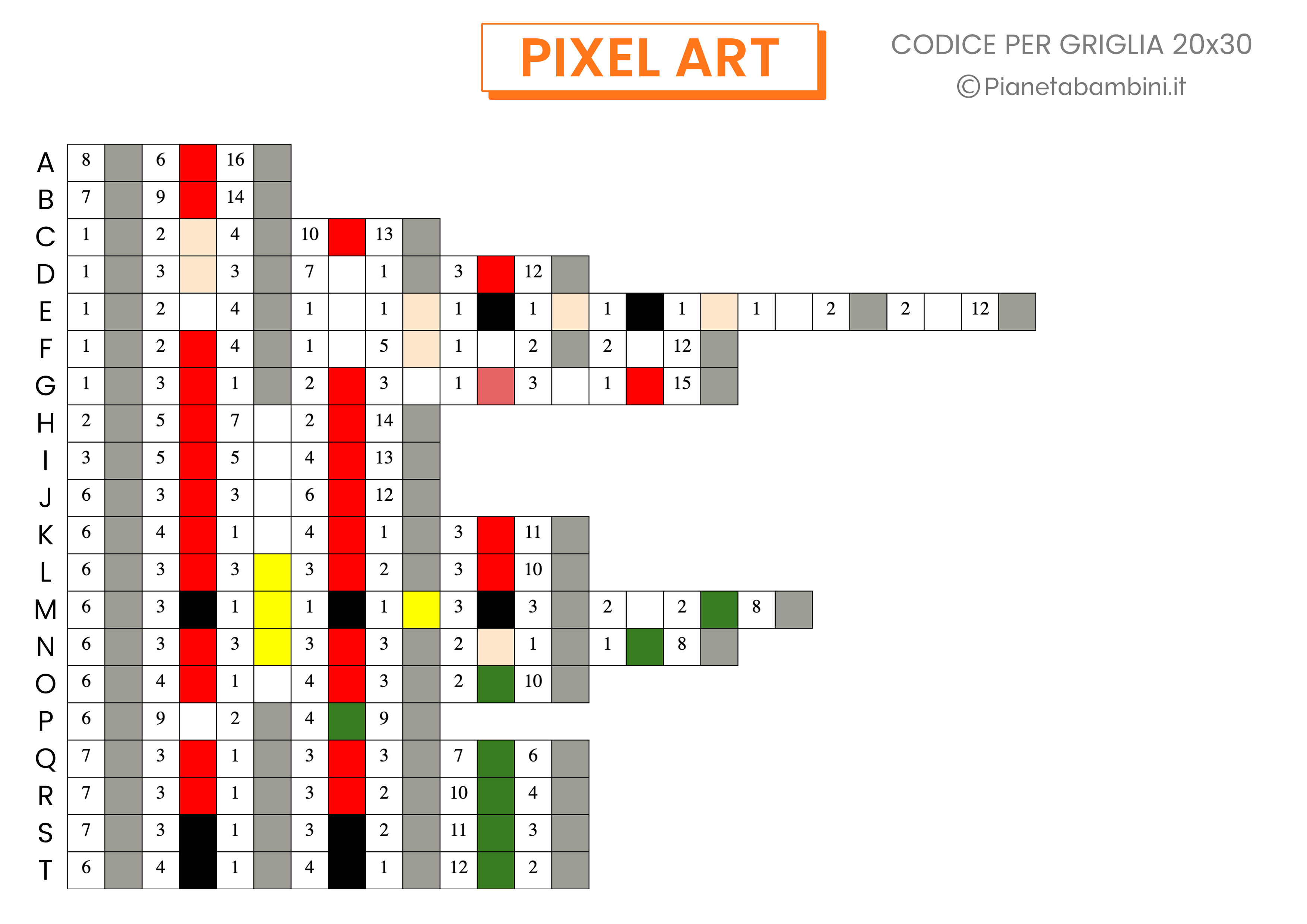 Pixel Art Natale Codice Difficile da stampare 02
