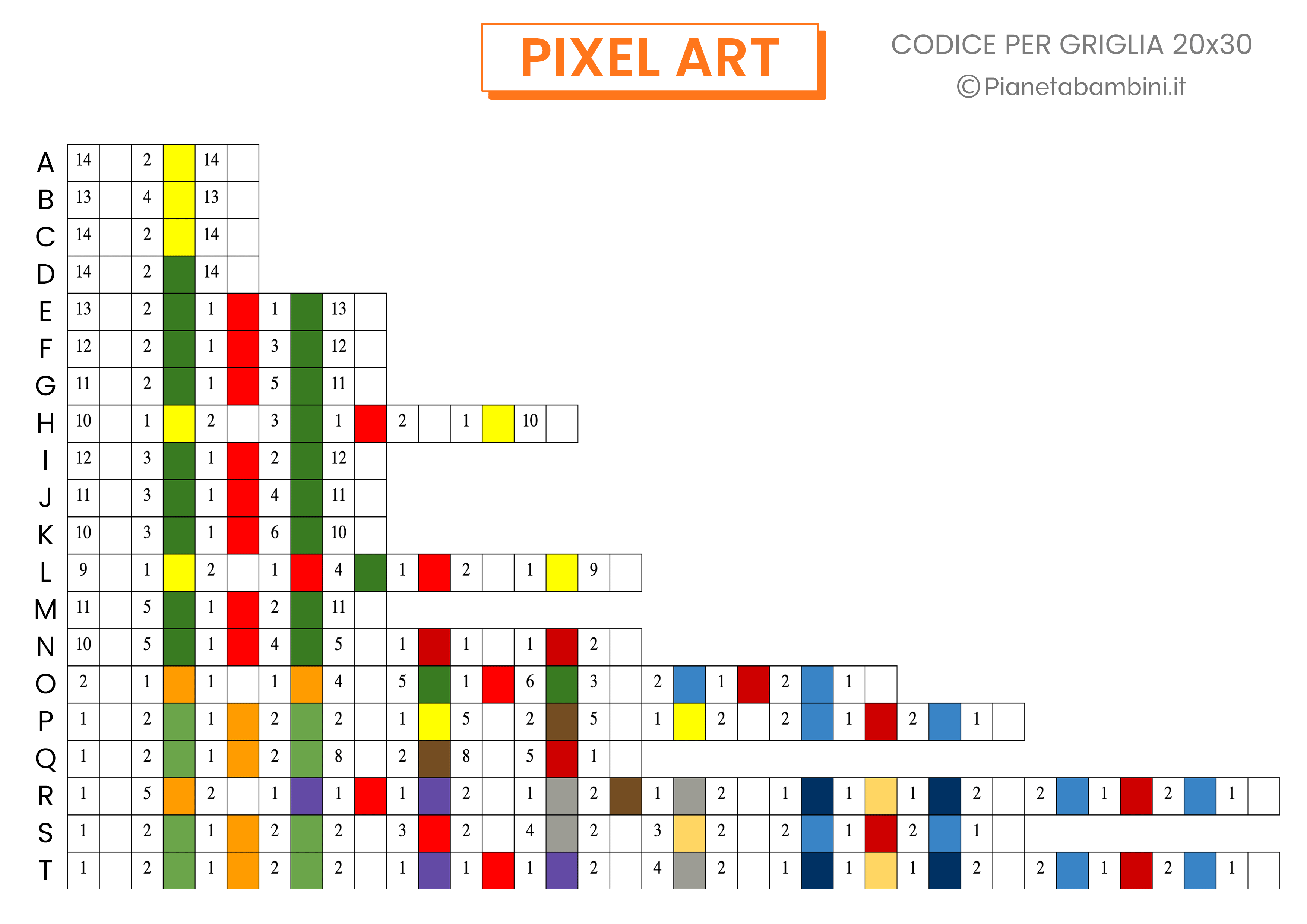 Pixel Art Natale Codice Difficile da stampare 03