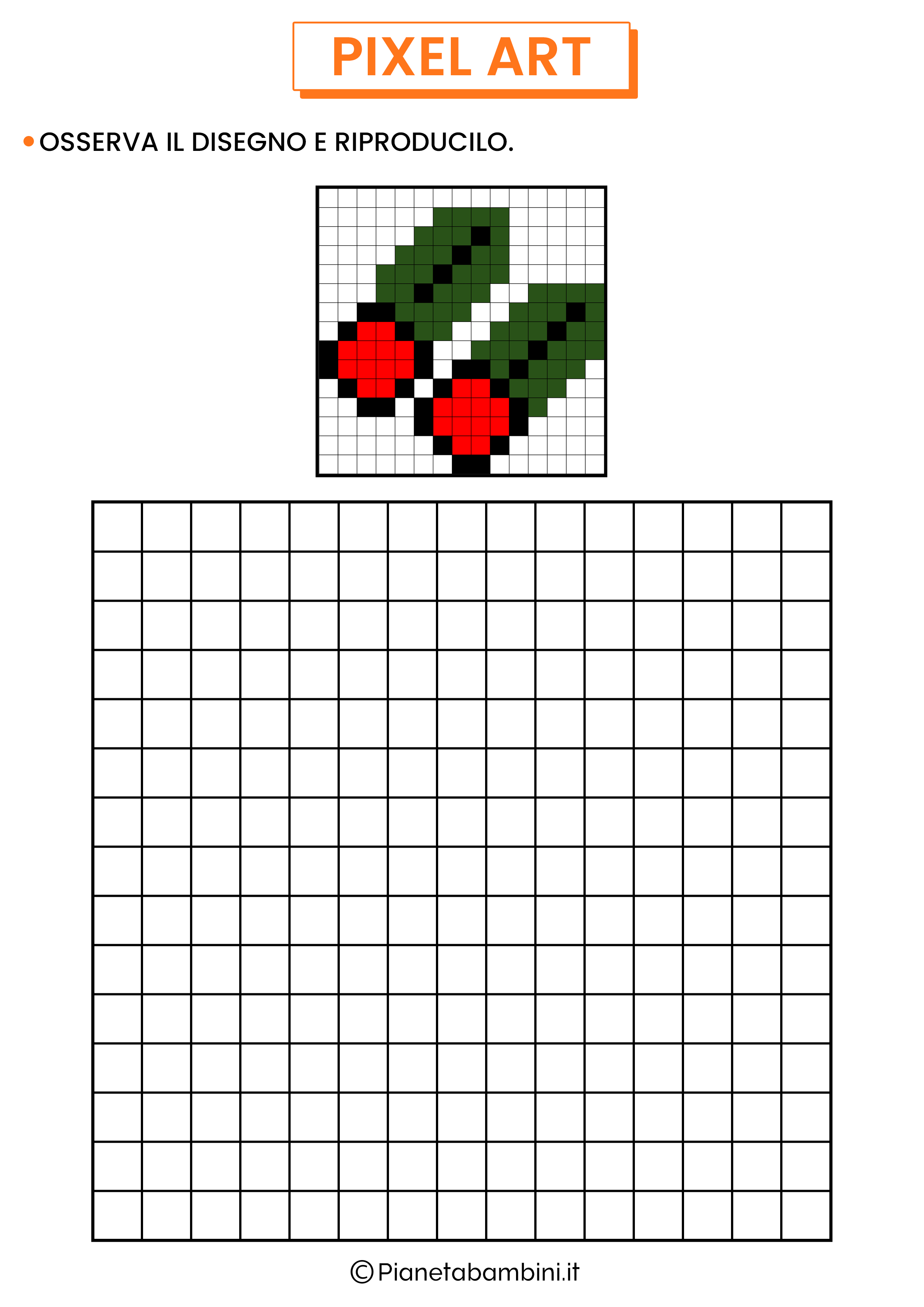 Pixel Art Natale vischio da copiare
