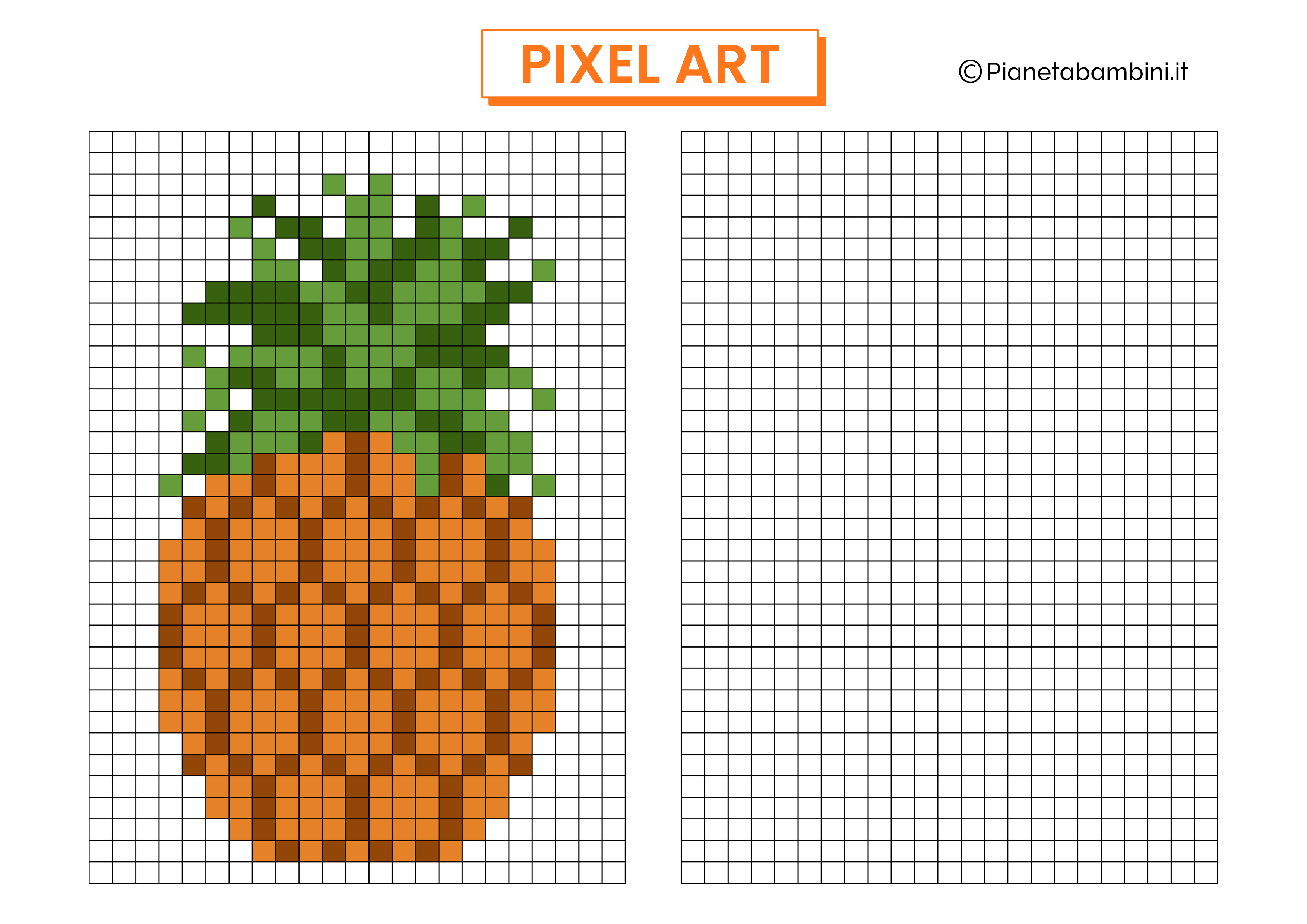 Pixel Art ananas da copiare