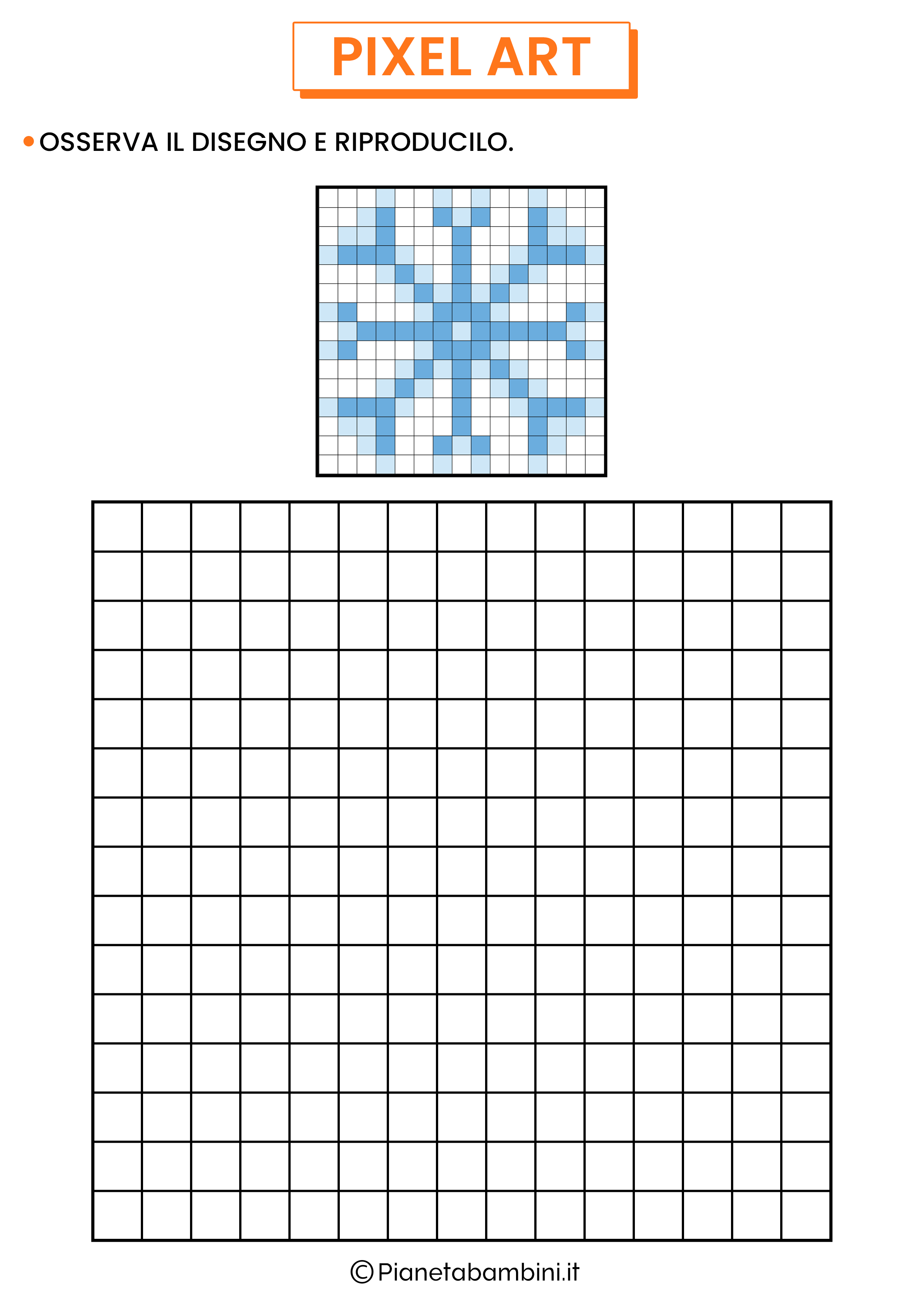 Disegno pixel art fiocco di neve