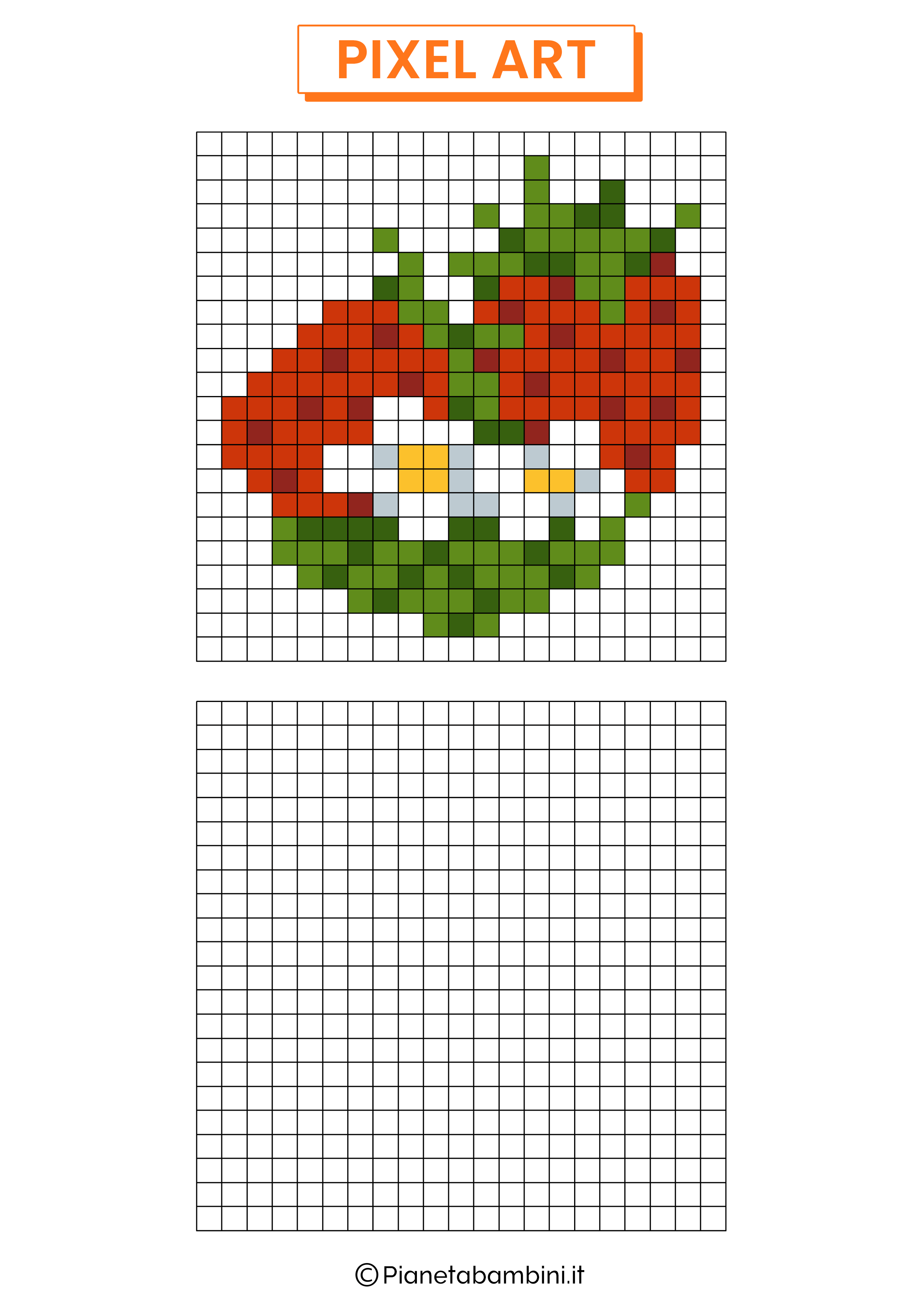 Pixel Art fragole da copiare