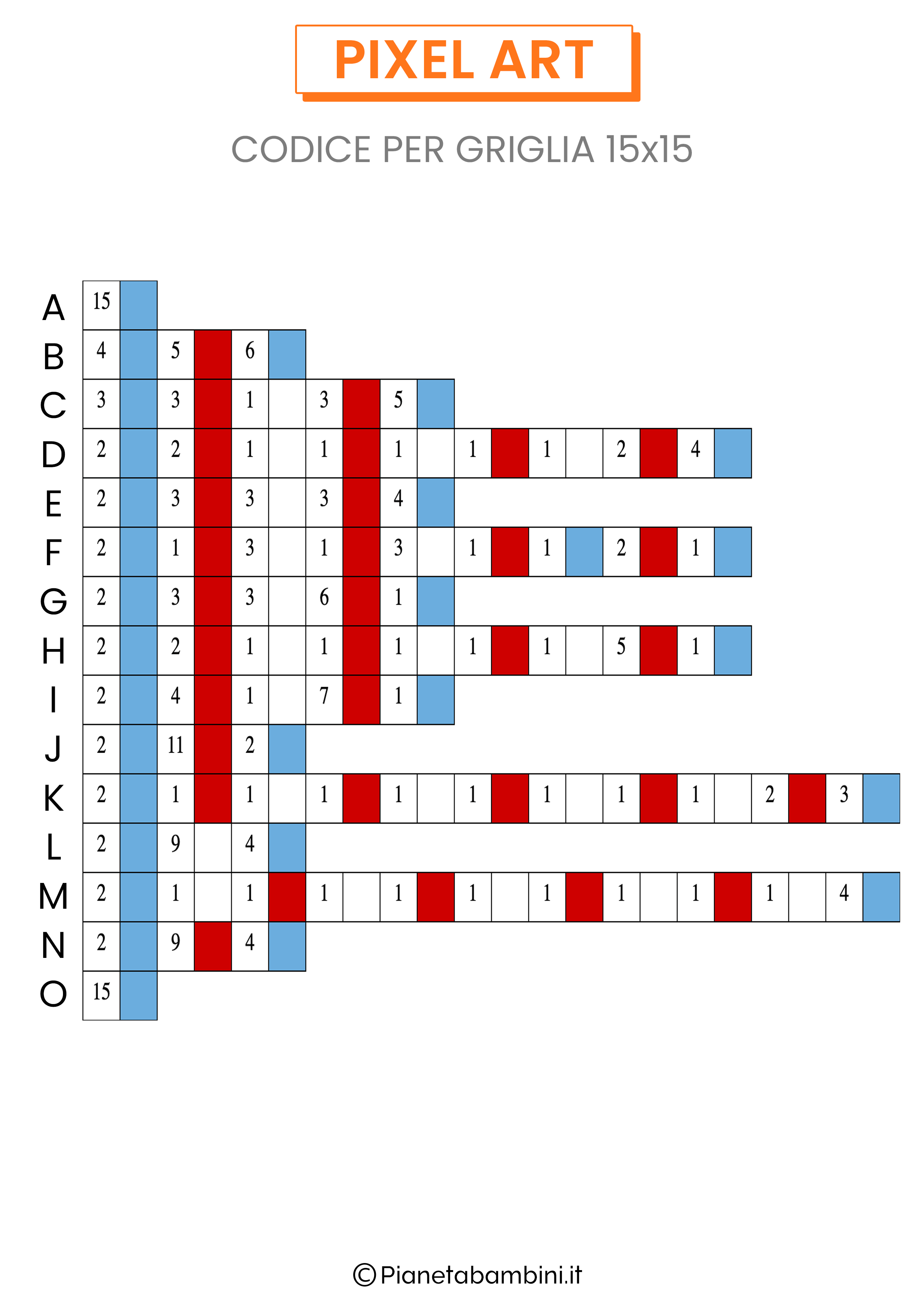 Schema pixel Art inverno con codice 04