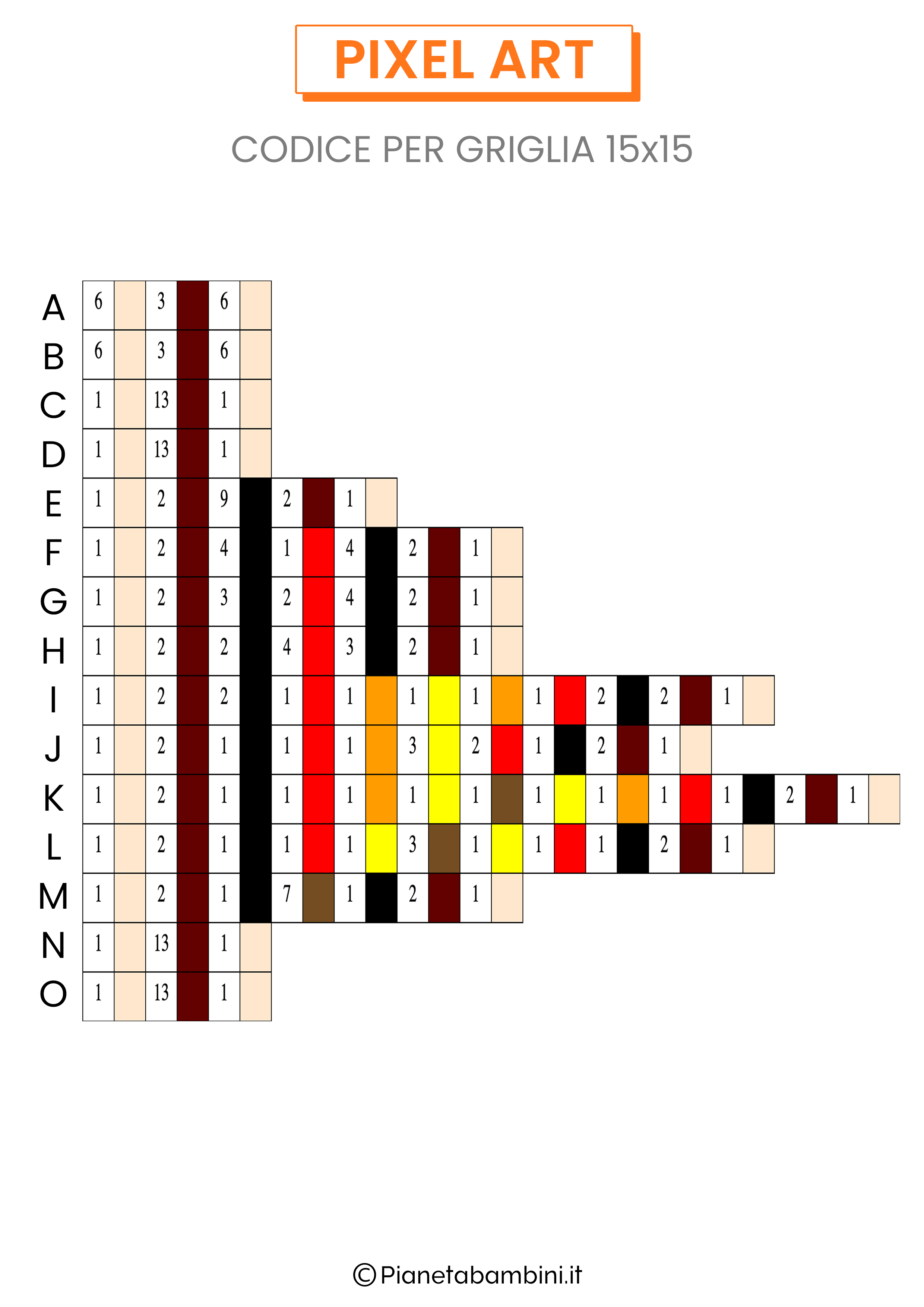 Schema pixel Art inverno con codice 05