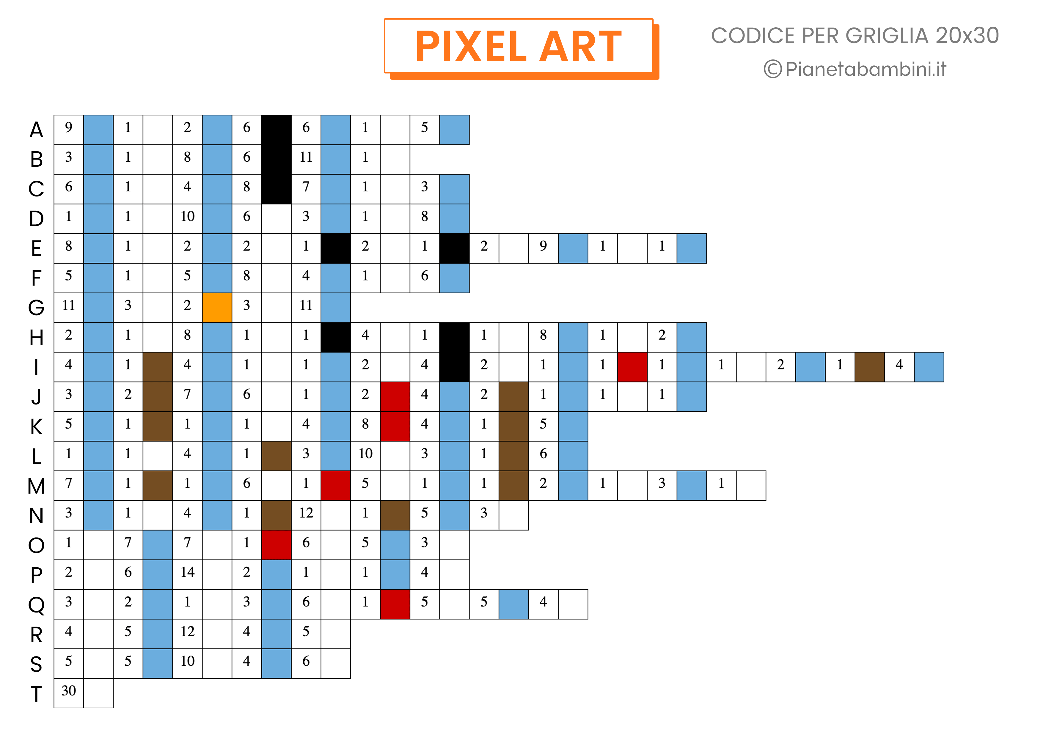 Schema pixel Art inverno con codice difficile 01