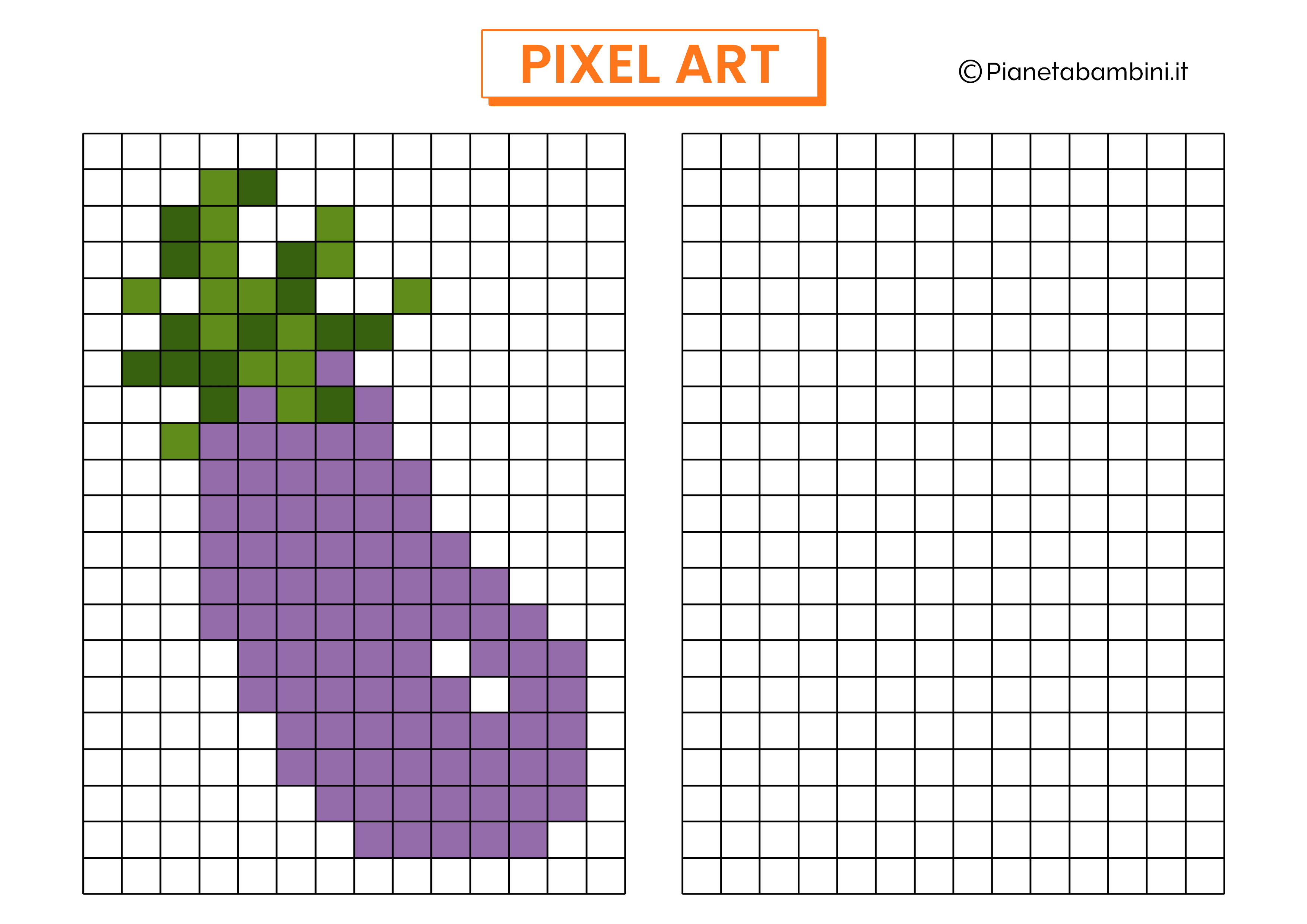 Pixel Art melanzana da copiare