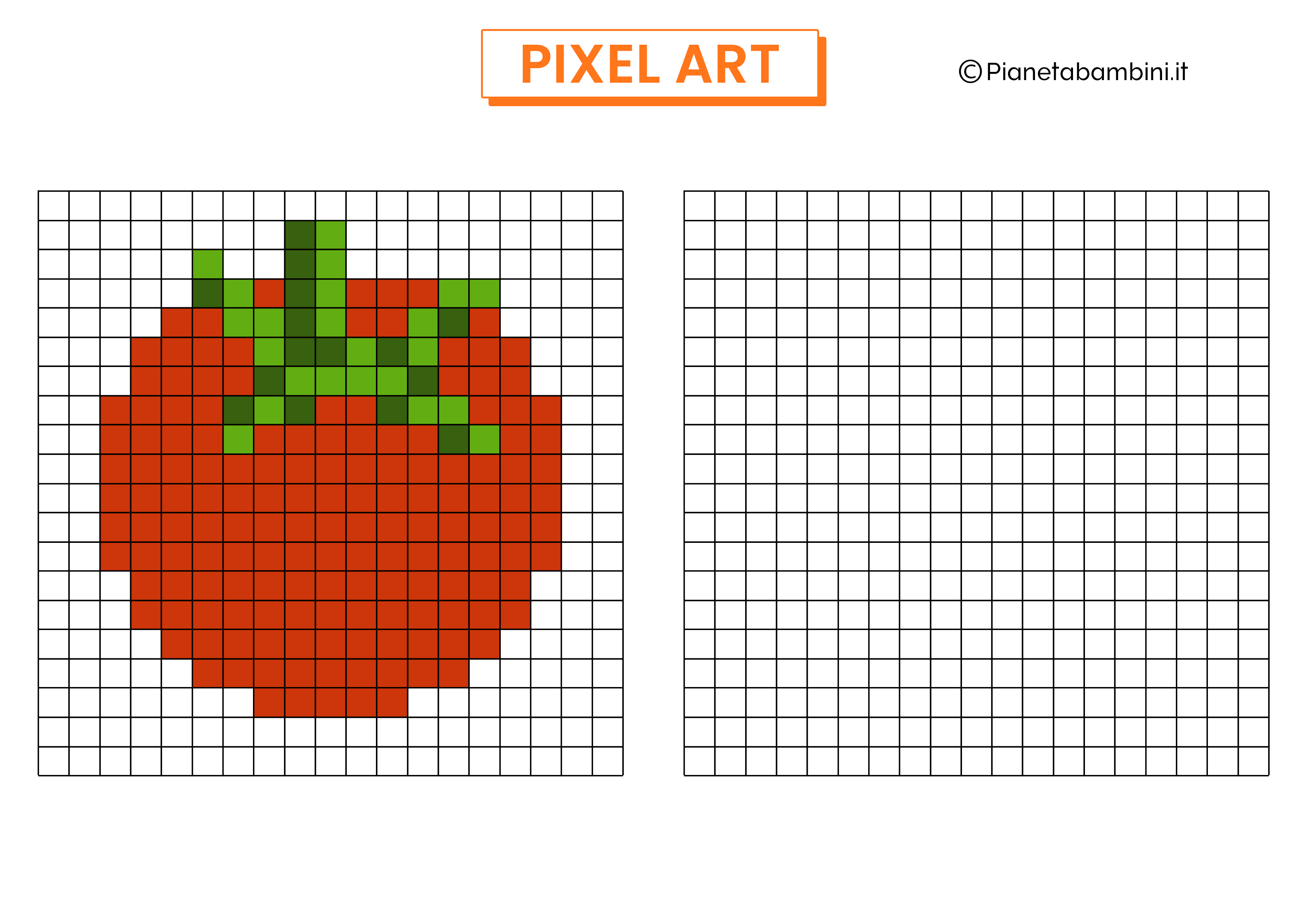 Pixel Art pomodoro da copiare