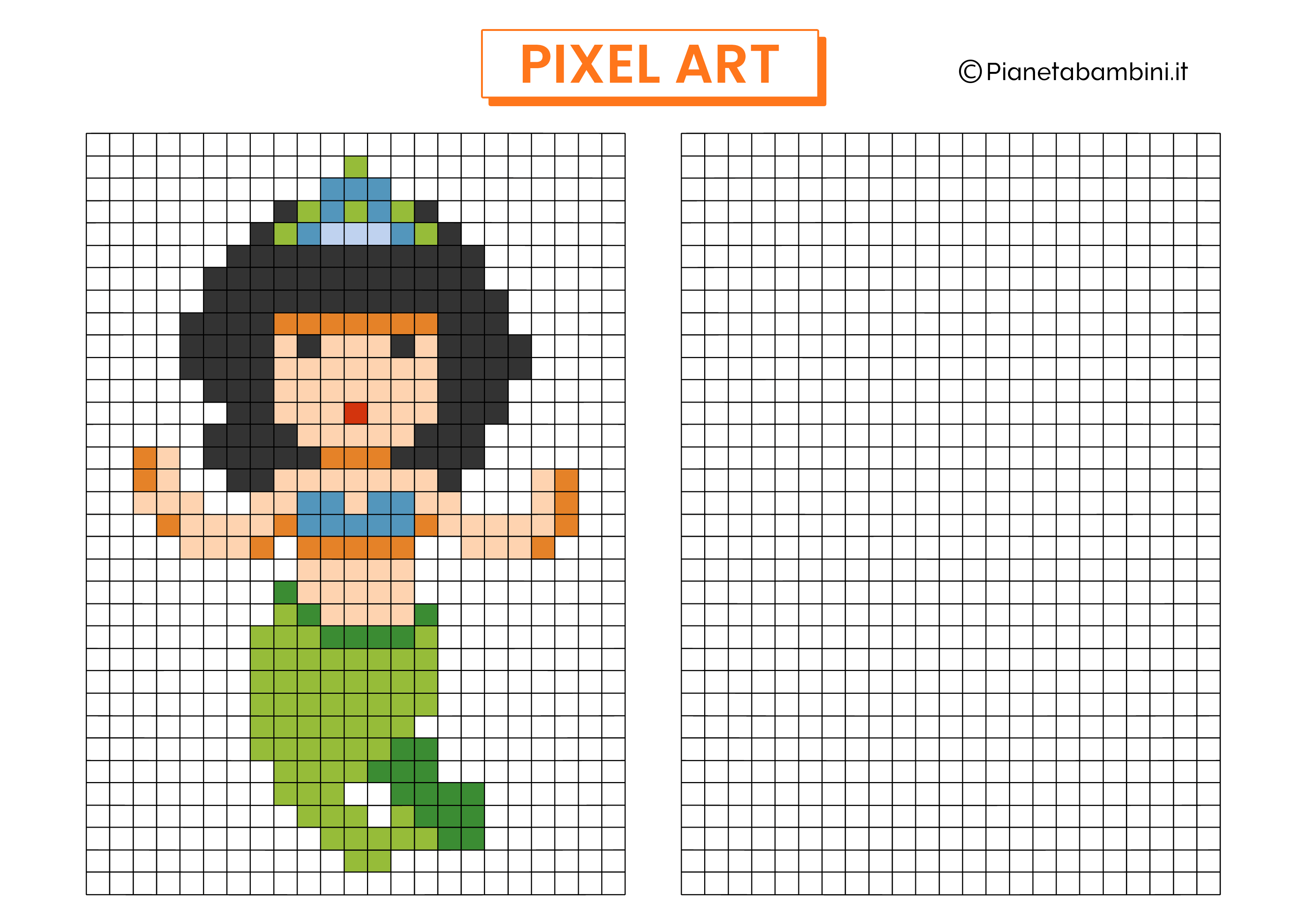 Pixel Art sirena 1 da copiare