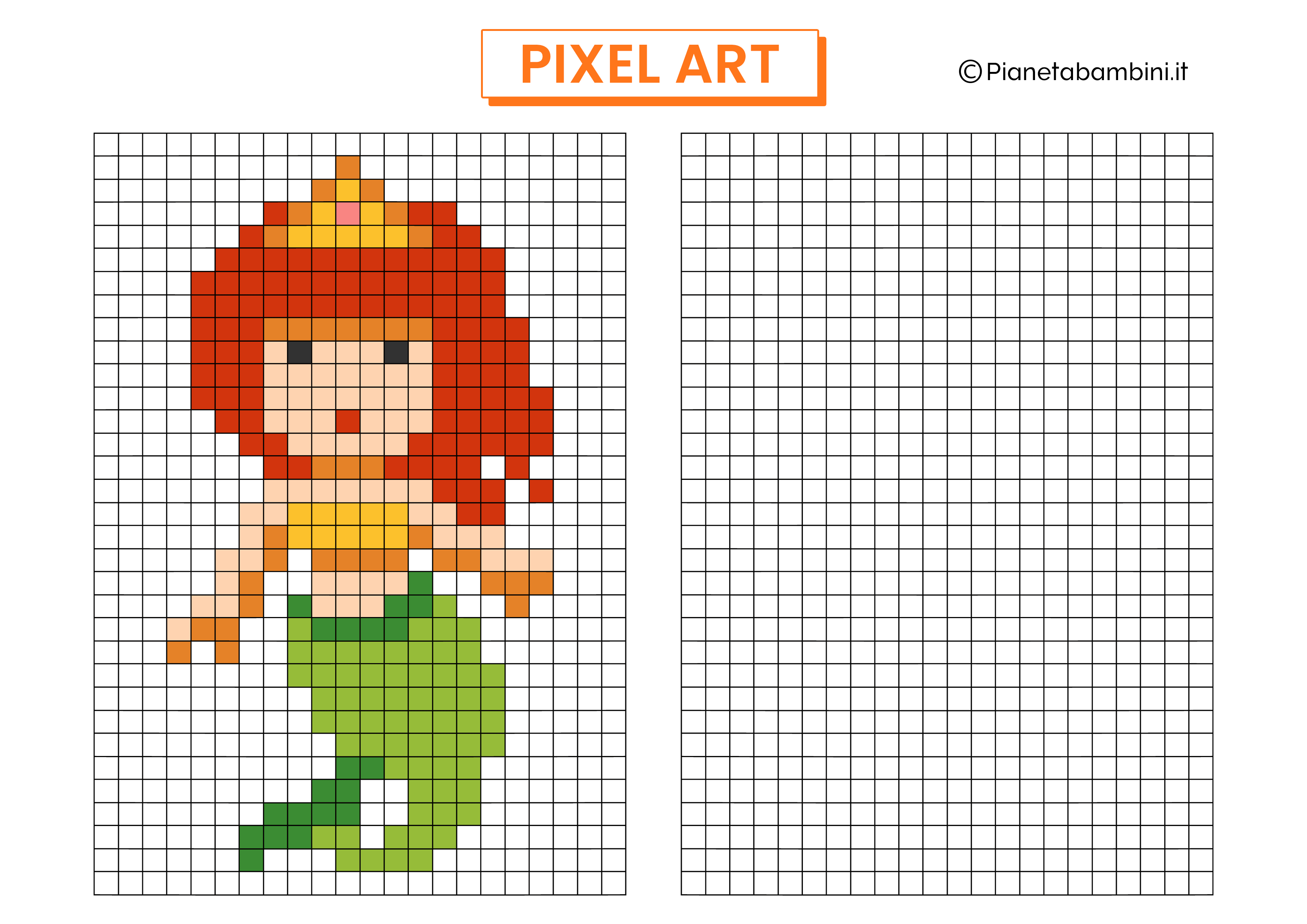 Pixel Art sirena 2 da copiare