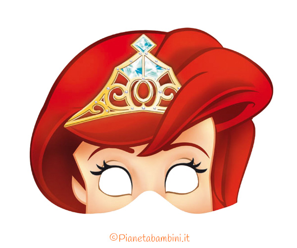 Maschera della principessa Ariel da stampare e ritagliare