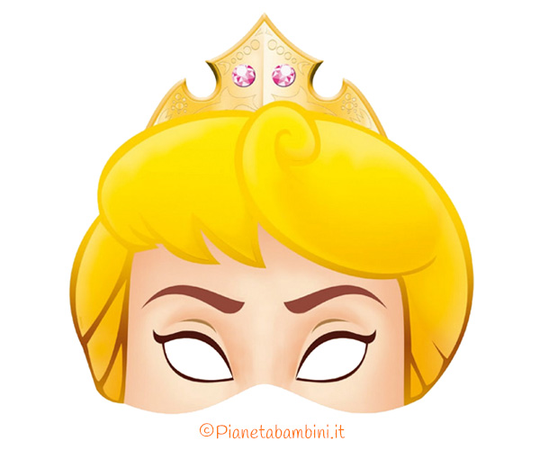 Maschera della principessa Aurora da stampare e ritagliare