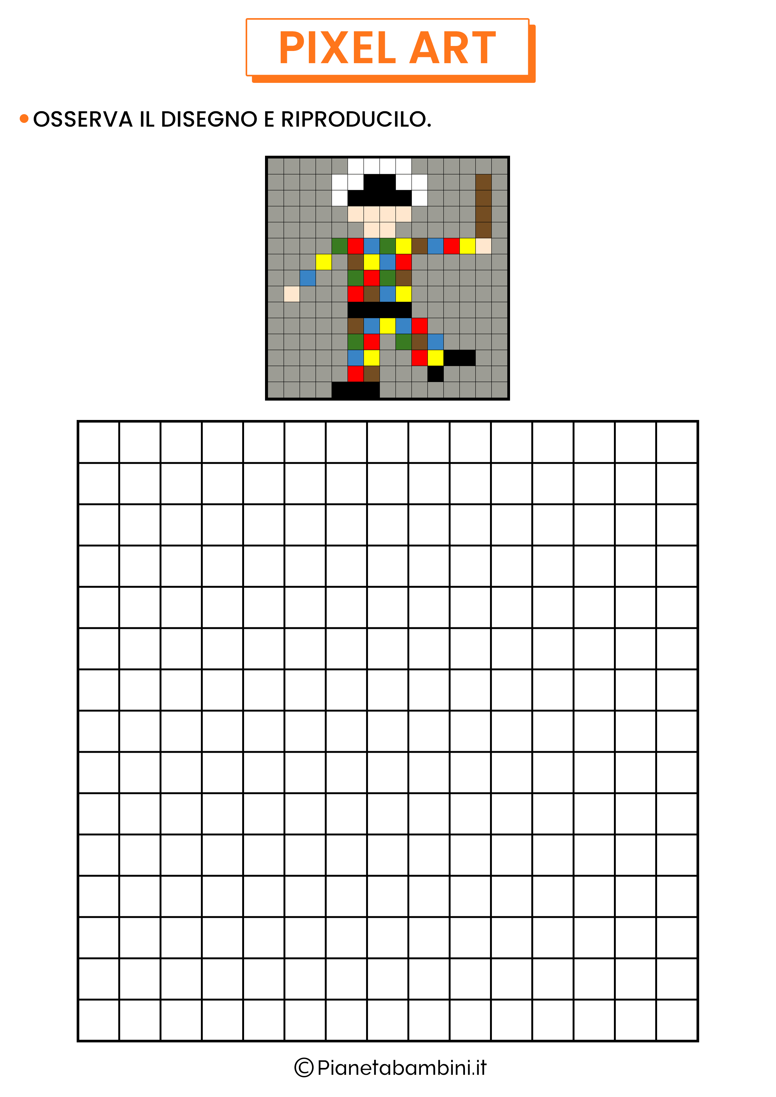 Schema Pixel Art Arlecchino 15x15