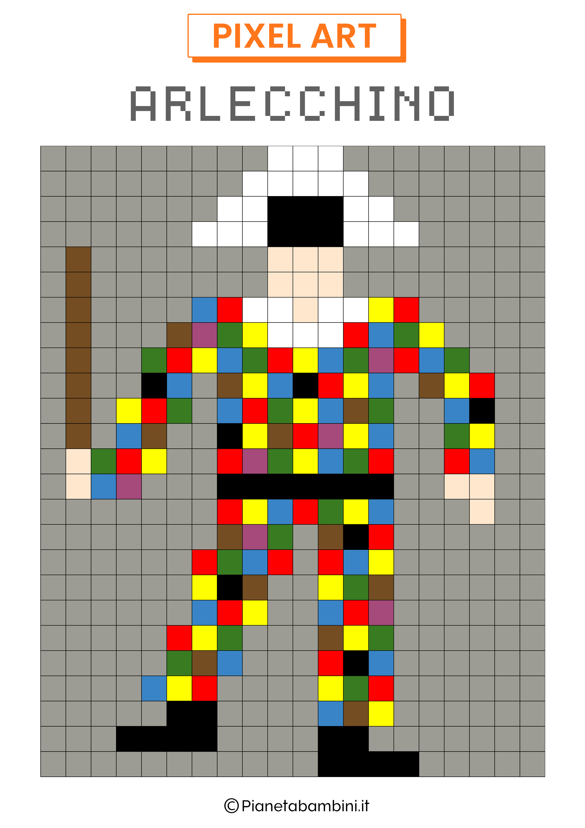 Schema Pixel Art Arlecchino