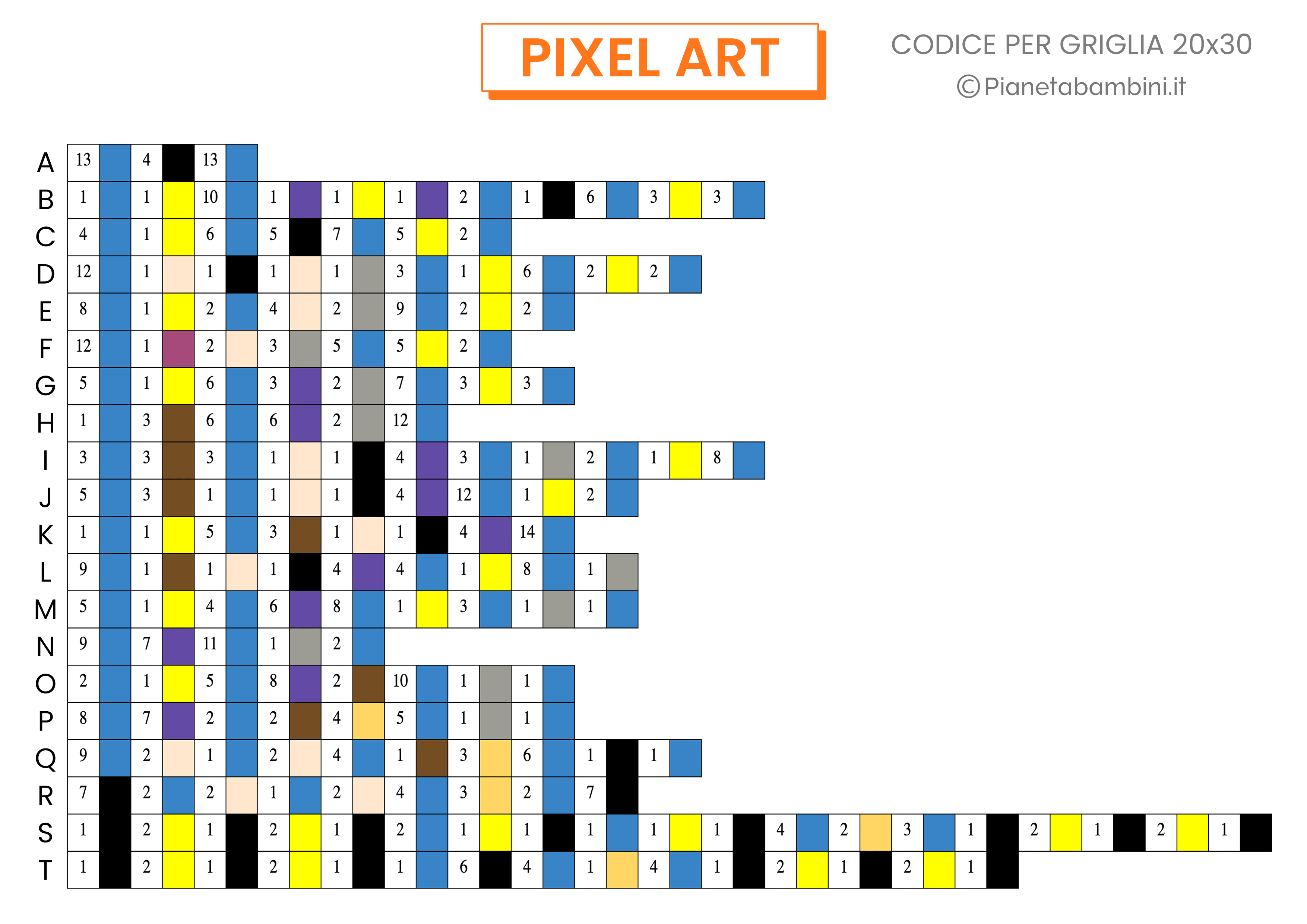 Pixel Art Befana Codice Difficile da stampare