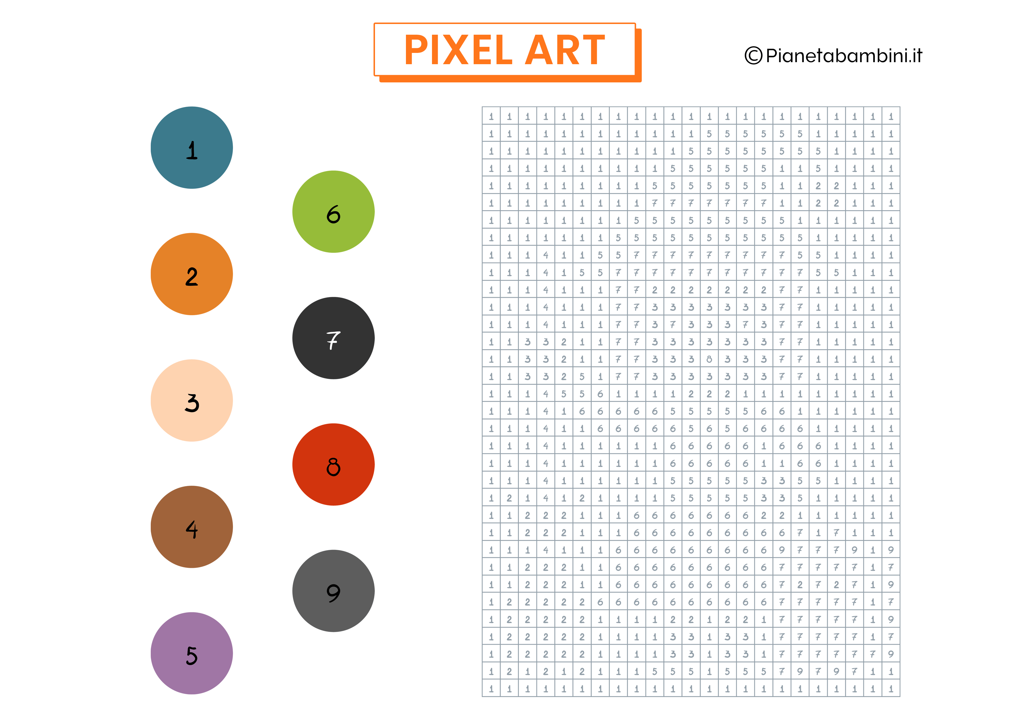 Pixel Art Befana Colora Numeri da stampare