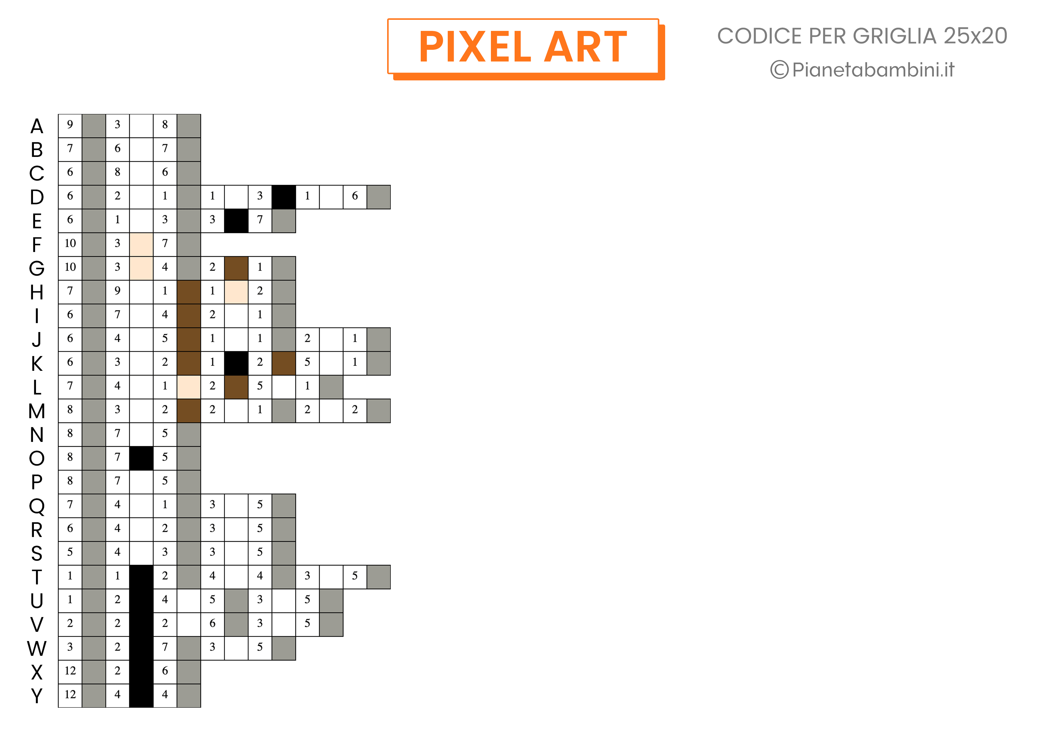 Schede Pixel Art Carnevale Codice Difficile 02