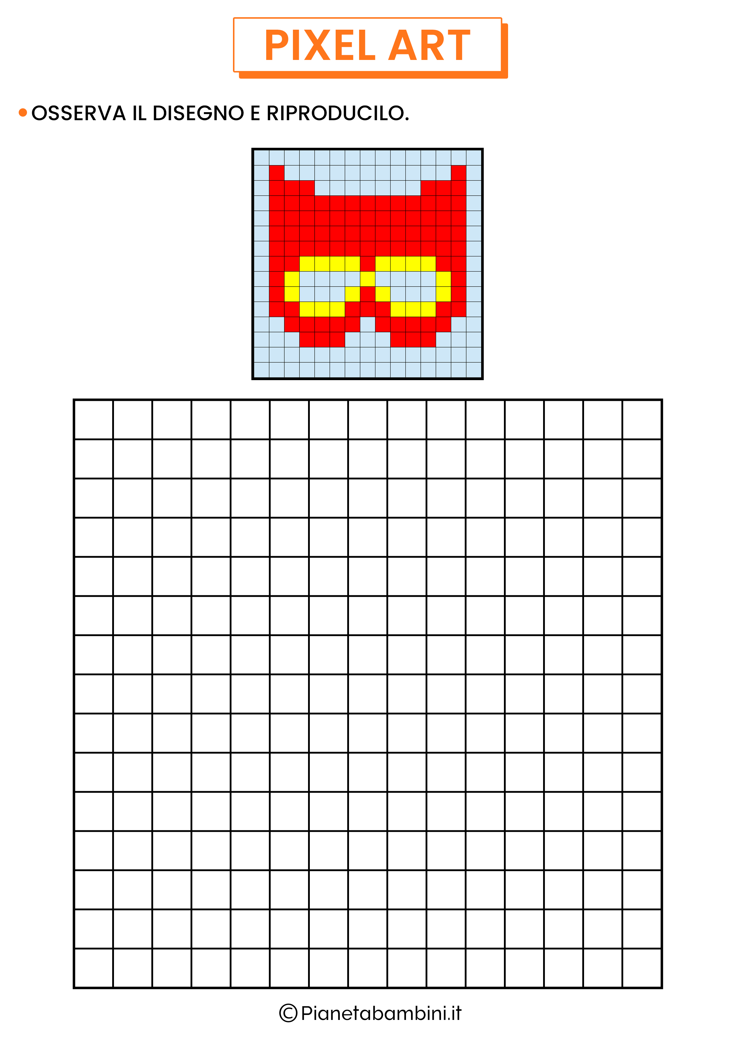 Schema Pixel Art Maschera 15x15