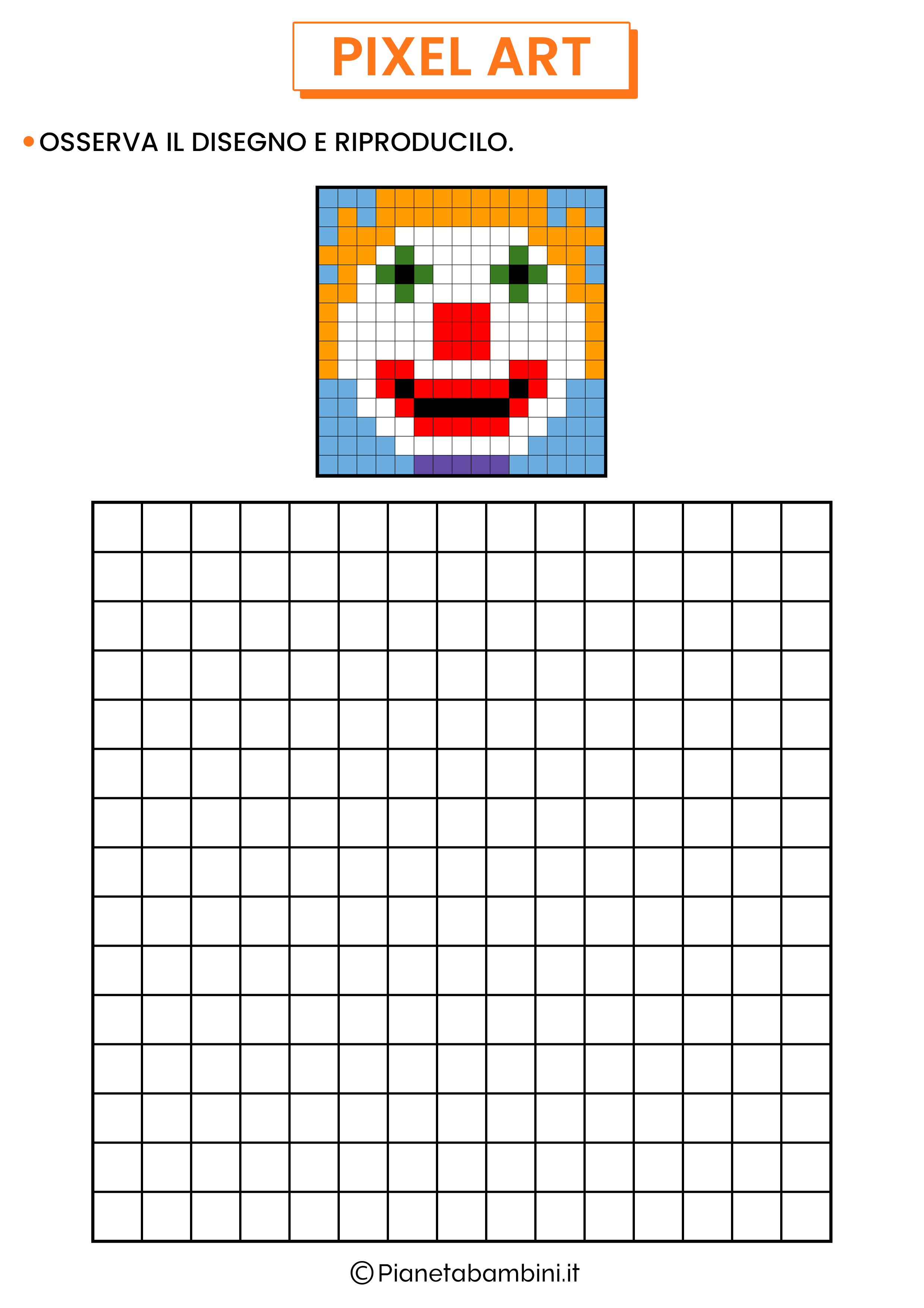Schema Pixel Art Pagliaccio 15x15